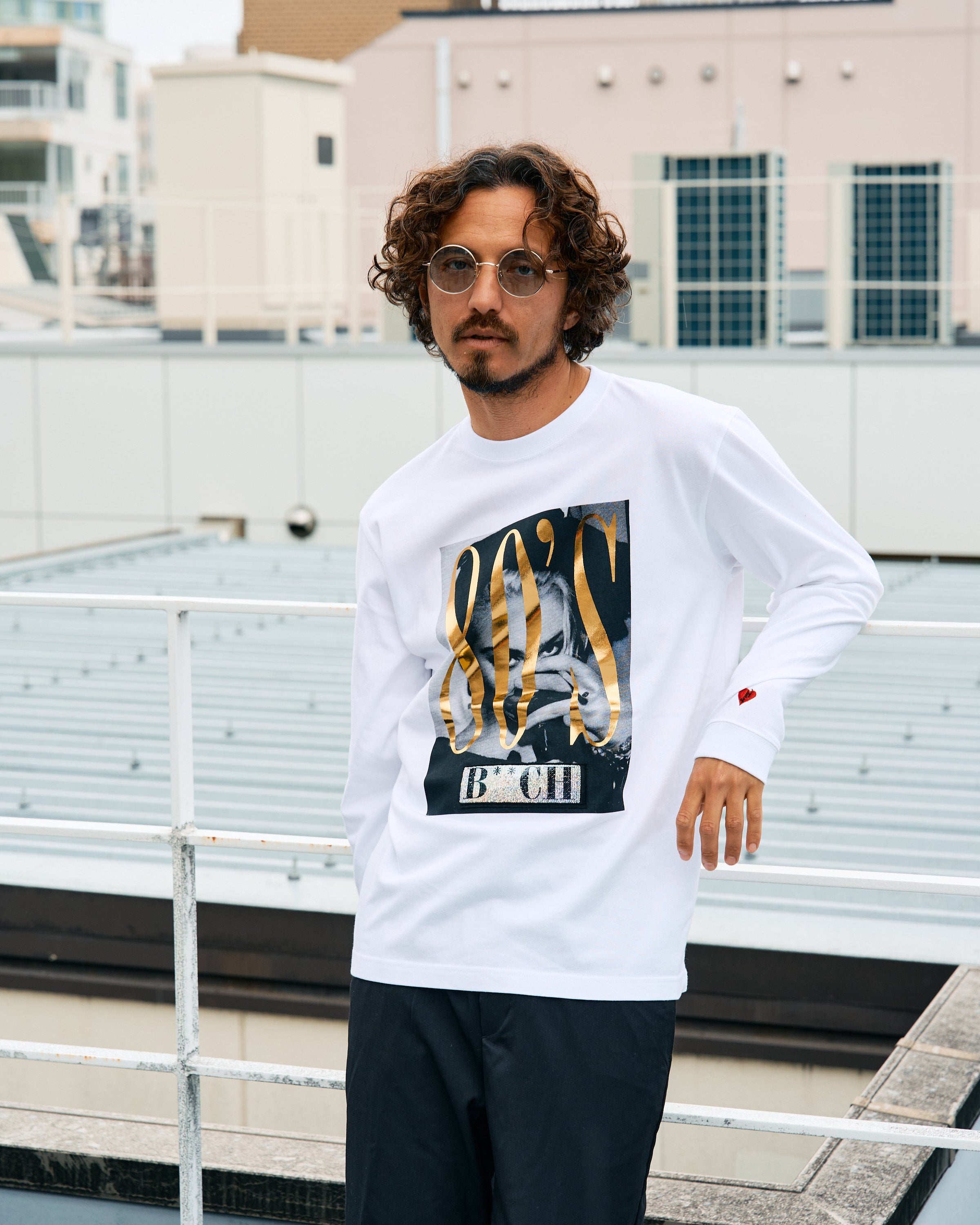 5.6ozコットン天竺 80'S QUEEN シークイン LS Tシャツ