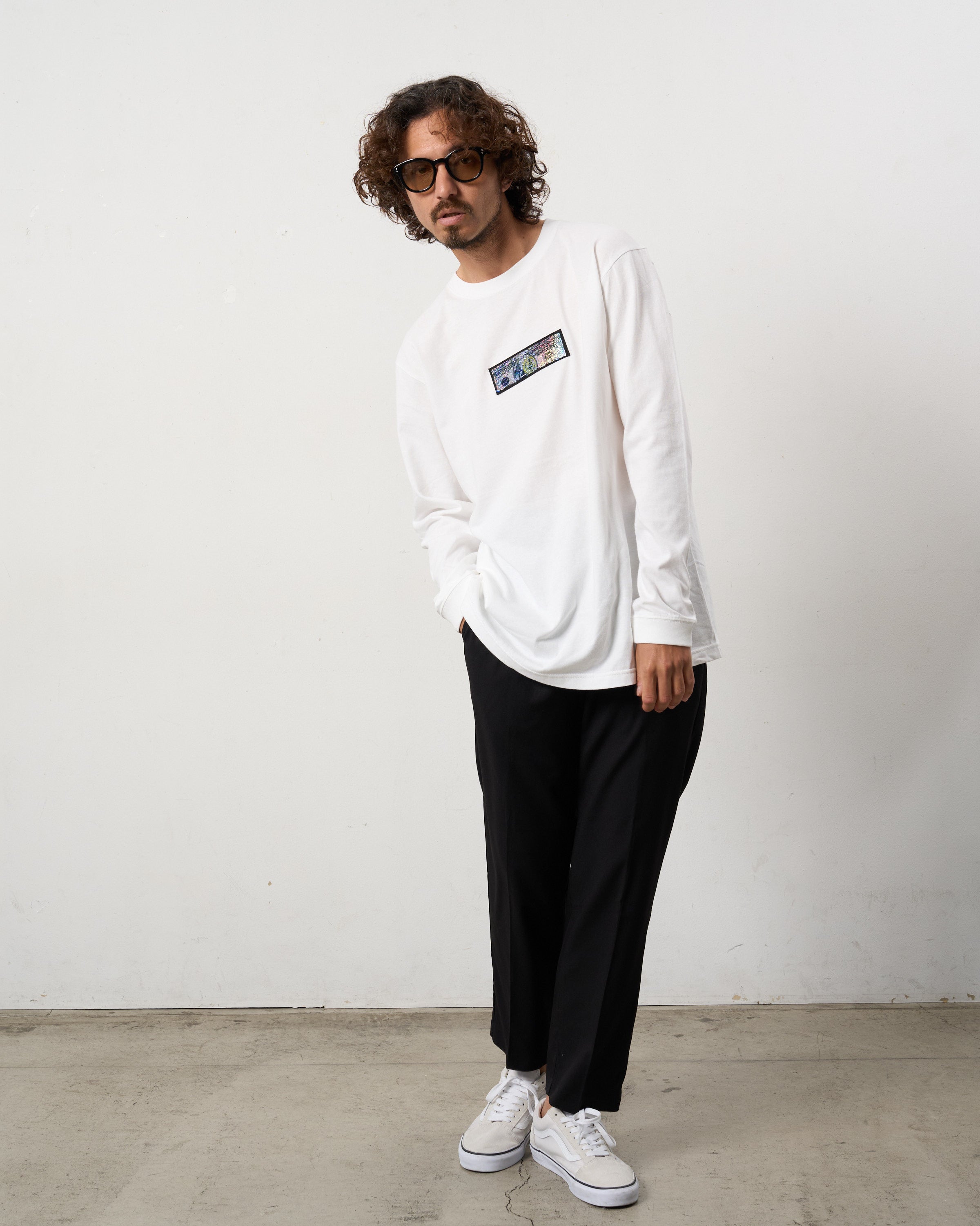 5.6ozコットン天竺 DO YOU WANT シークイン LS Tシャツ(624-02902)