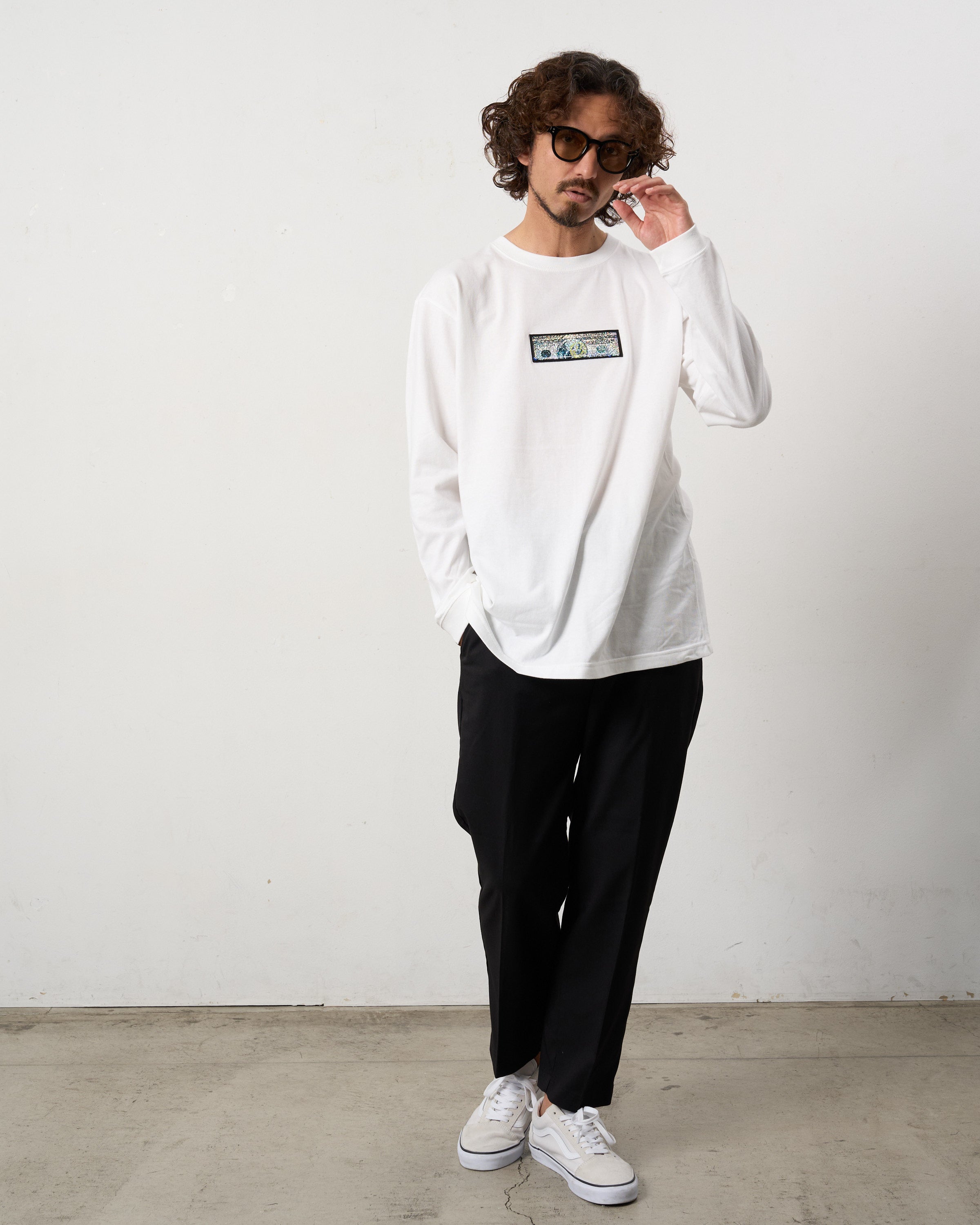 5.6ozコットン天竺 DO YOU WANT シークイン LS Tシャツ(624-02902)