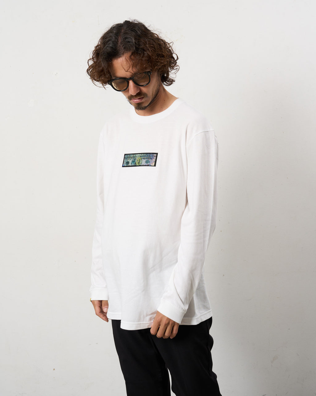 5.6ozコットン天竺 DO YOU WANT シークイン LS Tシャツ(624-02902)