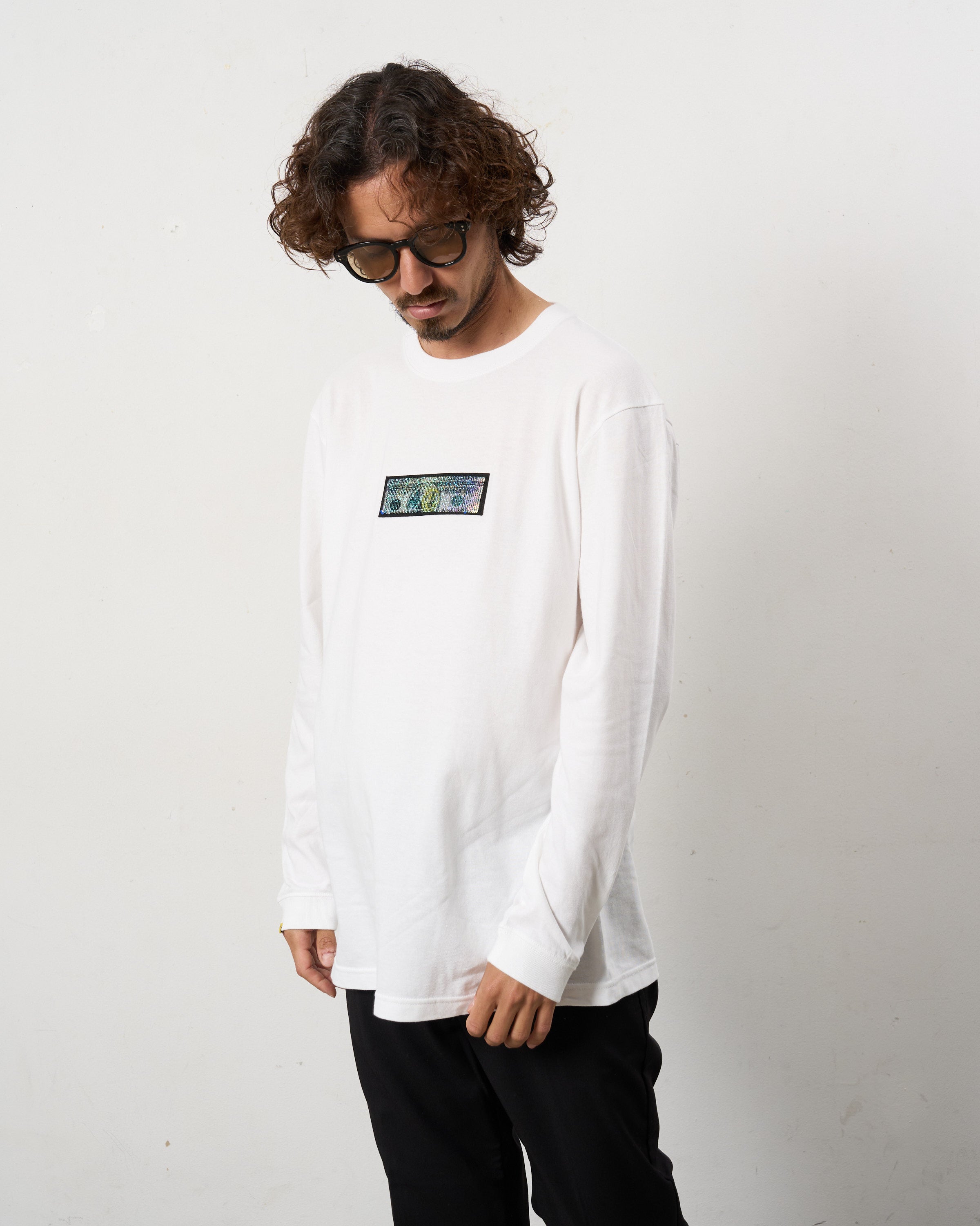 5.6ozコットン天竺 DO YOU WANT シークイン LS Tシャツ(624-02902)