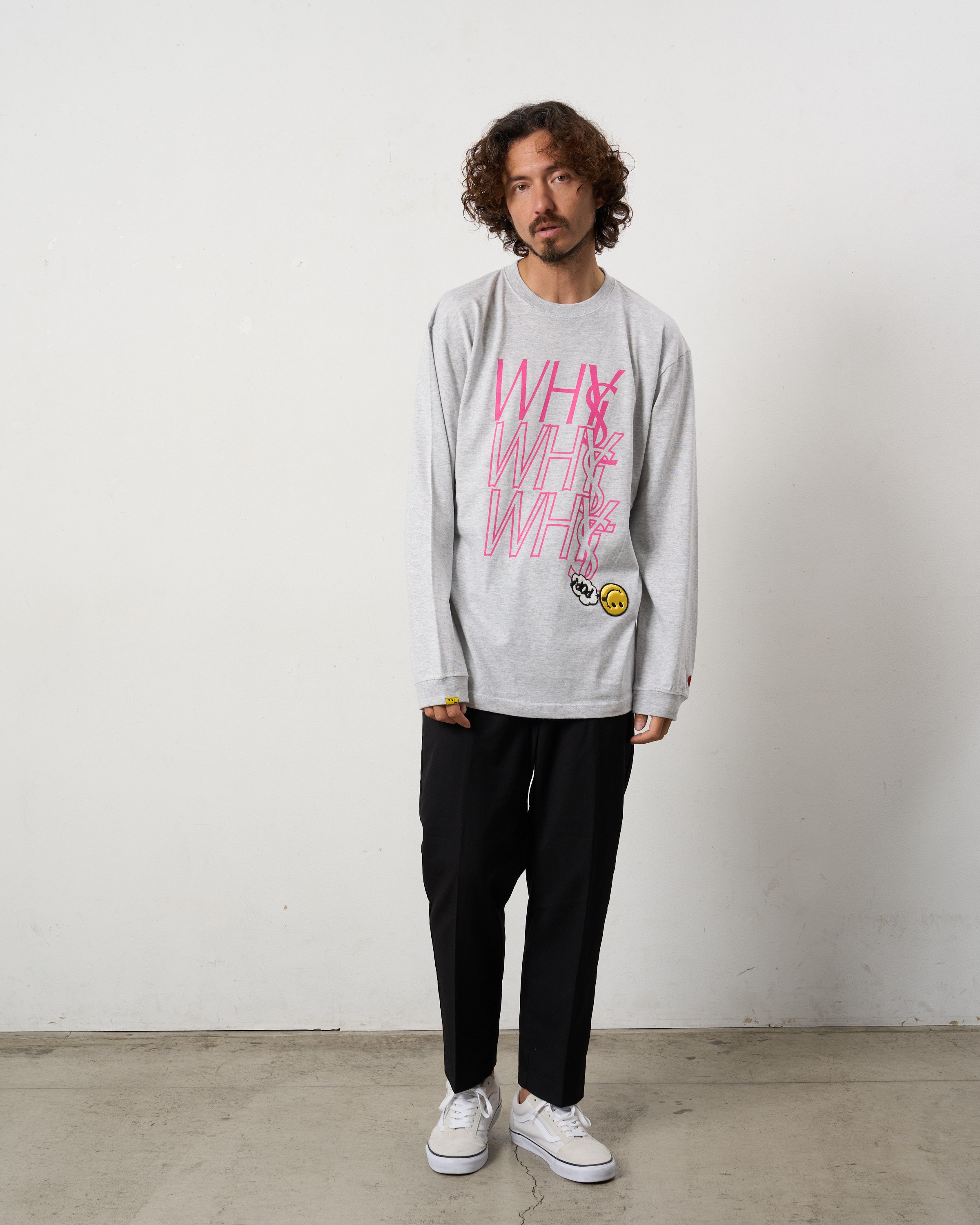 5.6ozコットン天竺 WHYSL/サガラパッチワーク LS Tシャツ(624-02906)