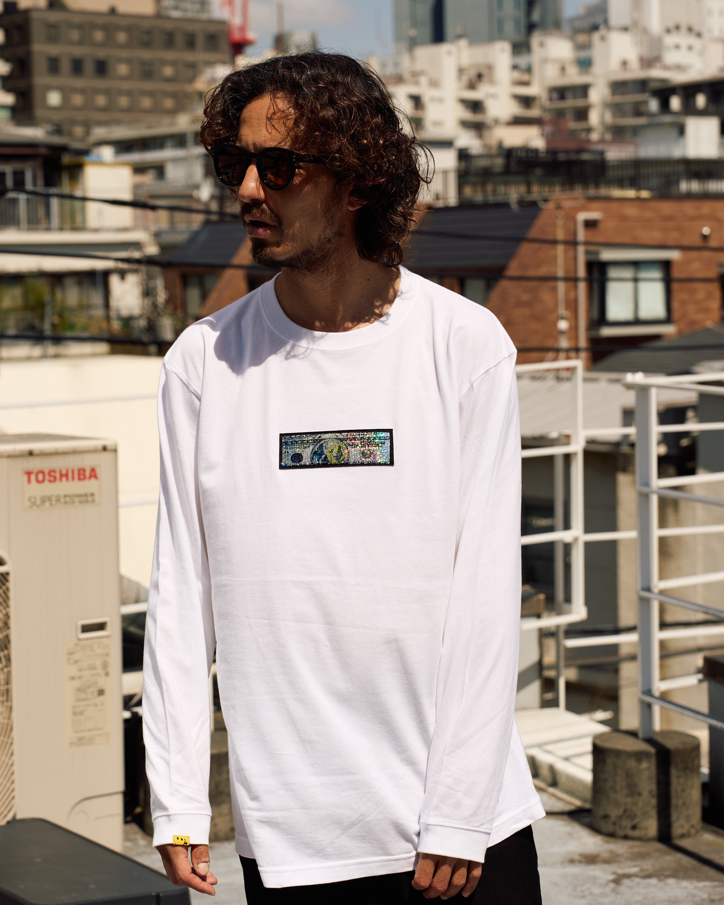 5.6ozコットン天竺 DO YOU WANT シークイン LS Tシャツ(624-02902)