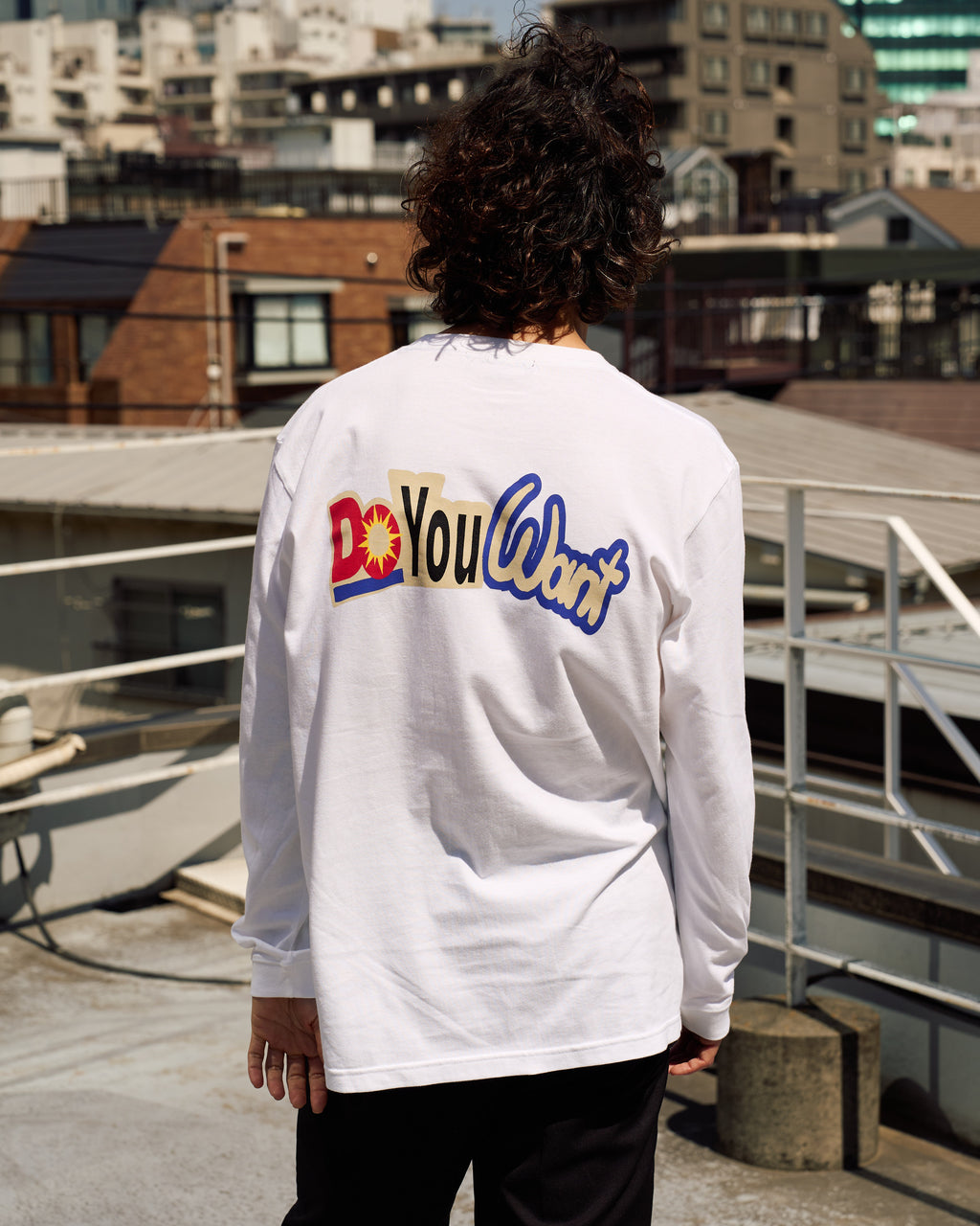 5.6ozコットン天竺 DO YOU WANT シークイン LS Tシャツ(624-02902)