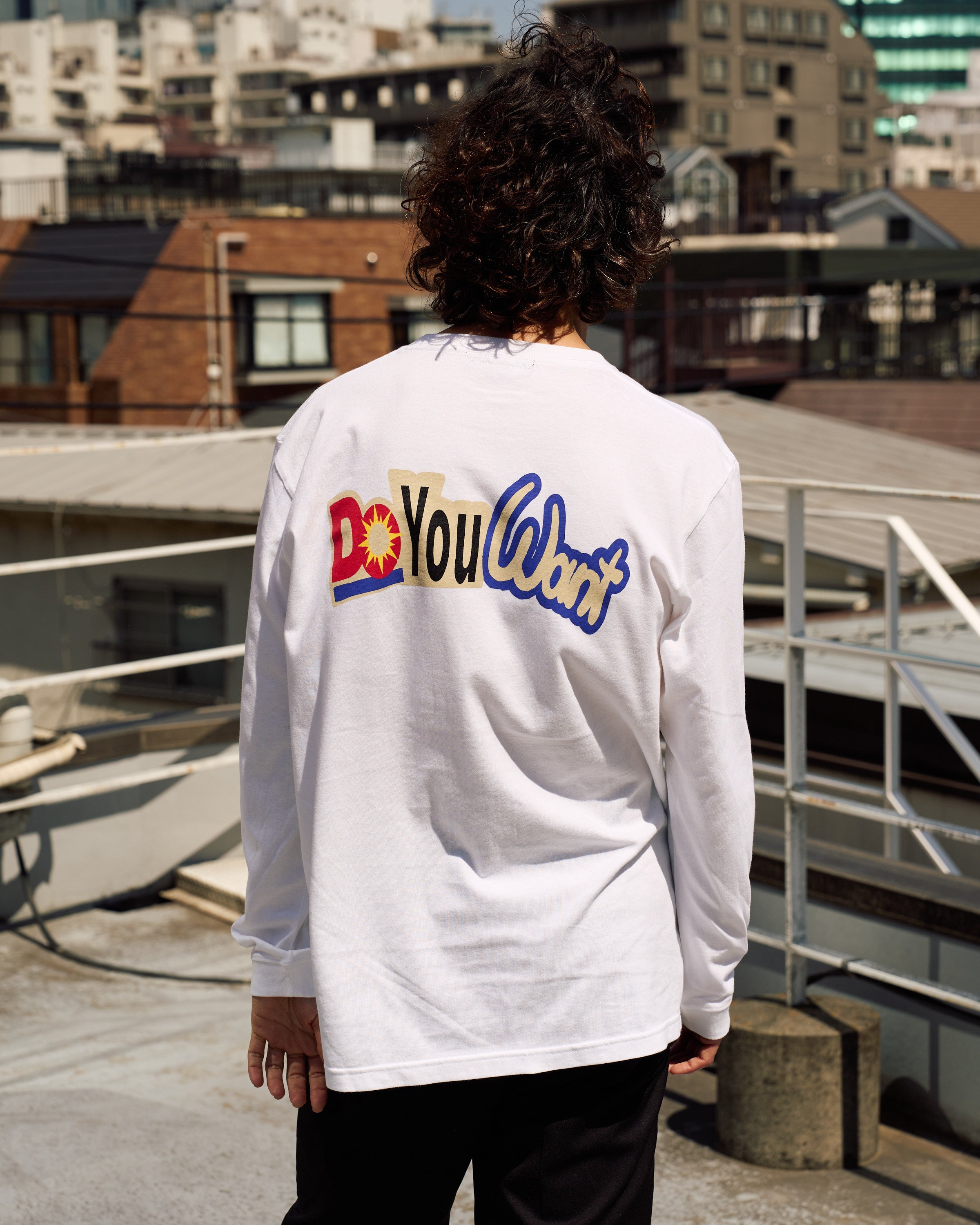 5.6ozコットン天竺 DO YOU WANT シークイン LS Tシャツ(624-02902)