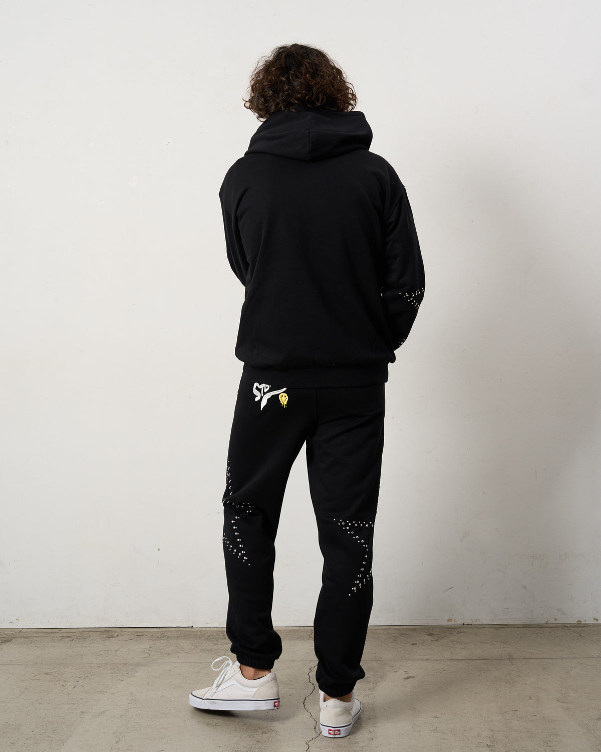 ヘビーオンス裏毛パイル ビックスタースタッズ スエットパンツ(624-06294)