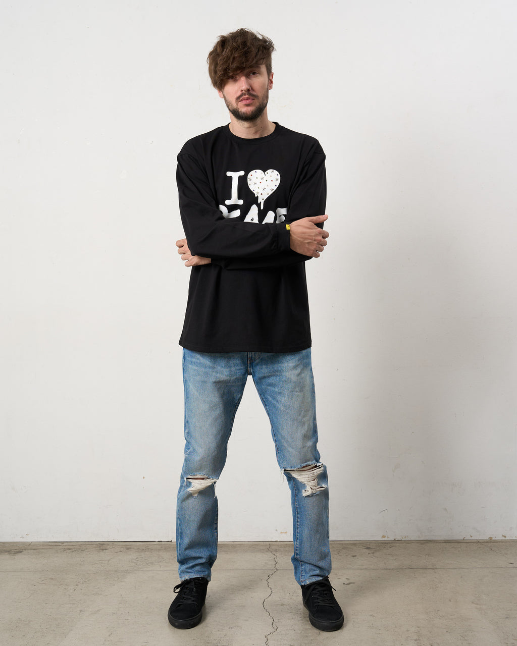 7ozコットン天竺 カラークリスタルメタルミックス LS Tシャツ(624-02896)