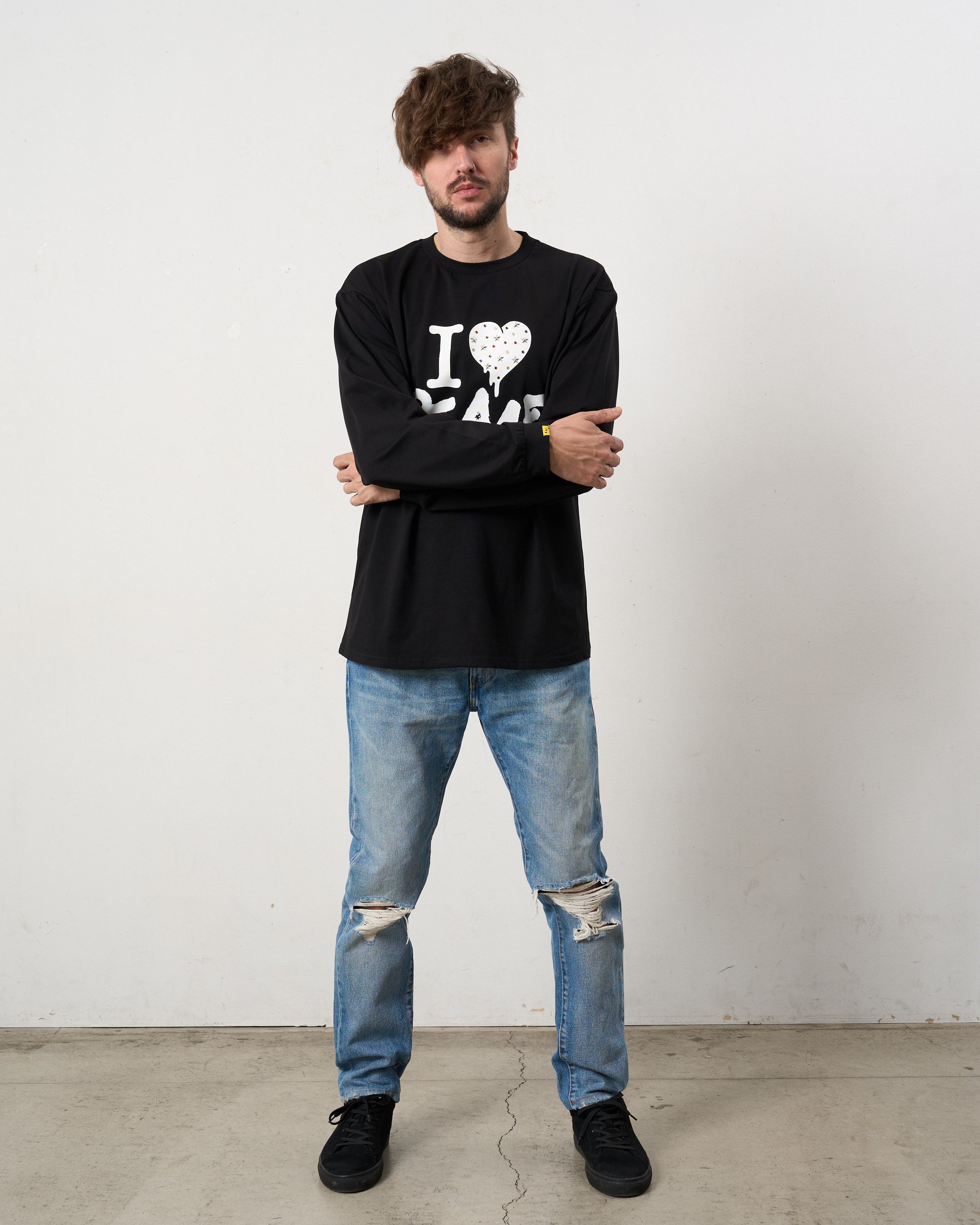 7ozコットン天竺 カラークリスタルメタルミックス LS Tシャツ(624-02896)