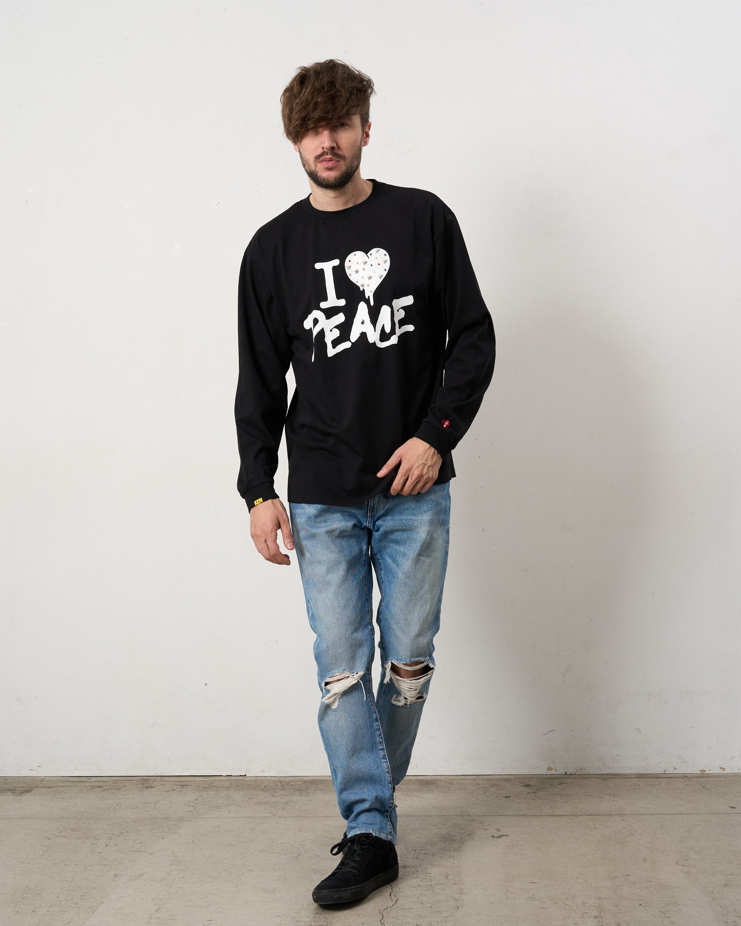 7ozコットン天竺 カラークリスタルメタルミックス LS Tシャツ(624-02896)