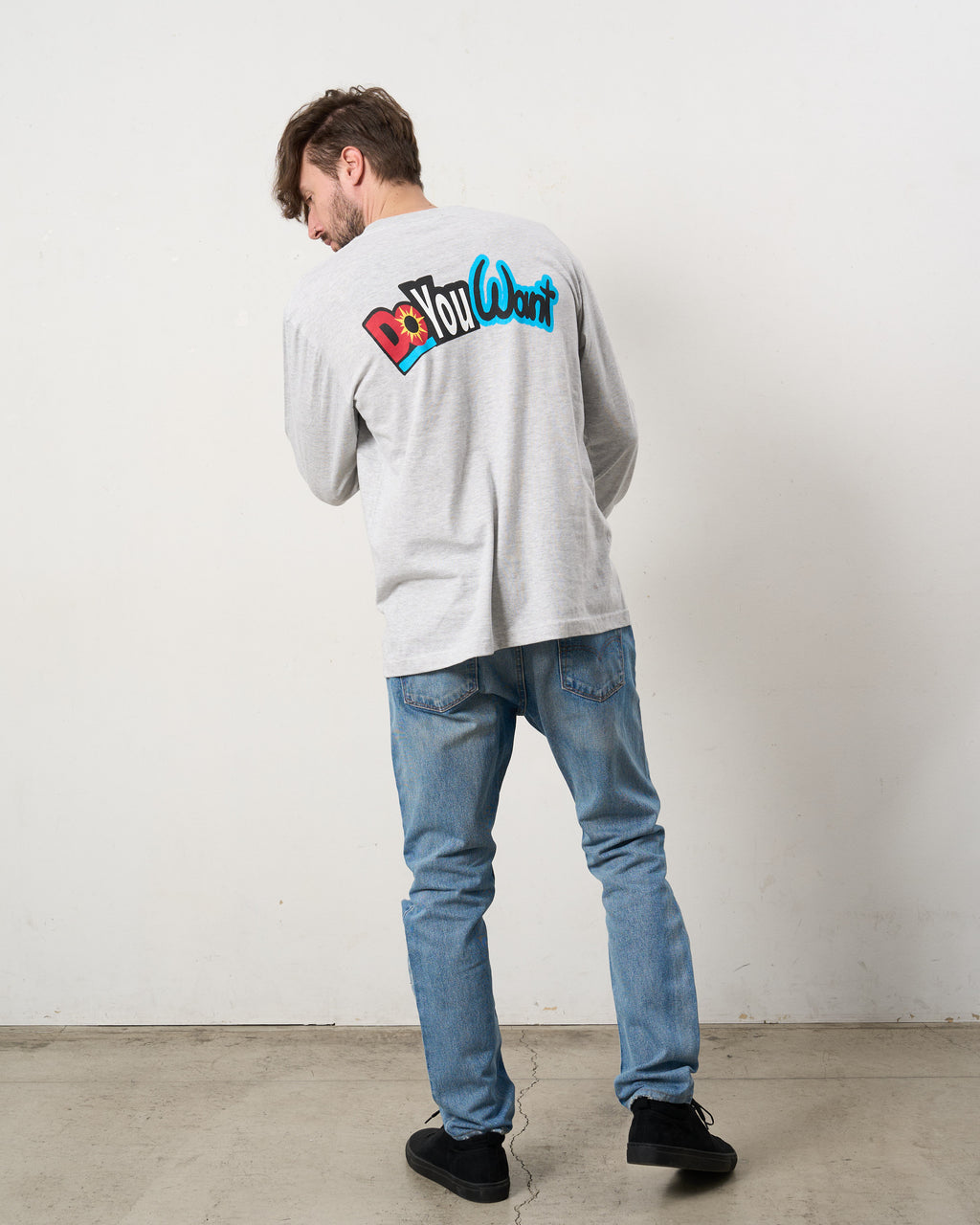 5.6ozコットン天竺 DO YOU WANT シークイン LS Tシャツ(624-02902)