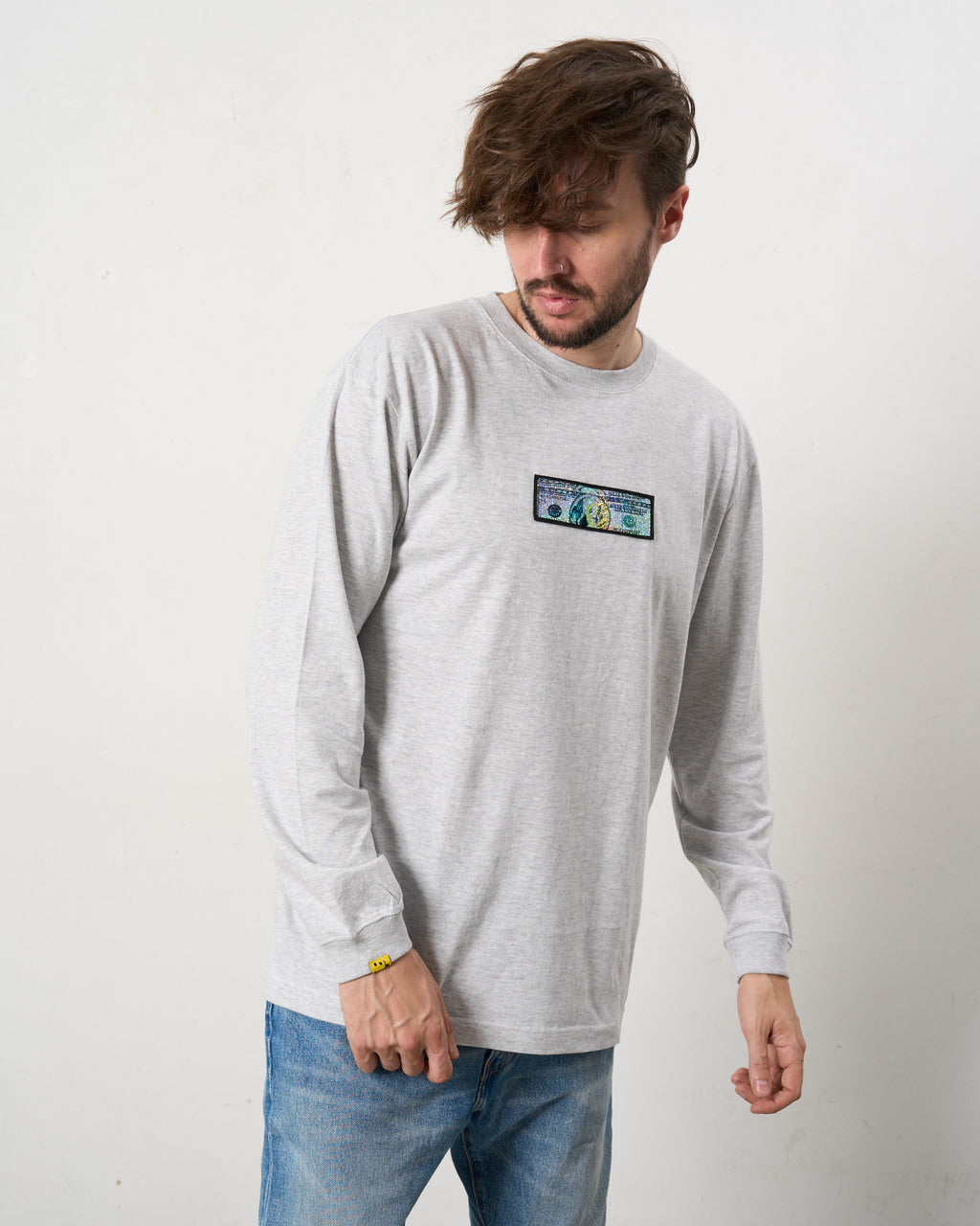 5.6ozコットン天竺 DO YOU WANT シークイン LS Tシャツ(624-02902)