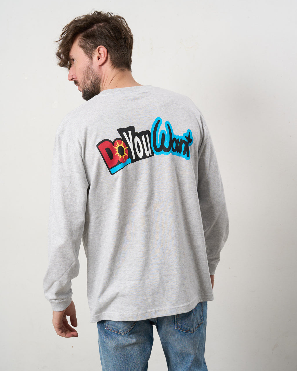 5.6ozコットン天竺 DO YOU WANT シークイン LS Tシャツ(624-02902)