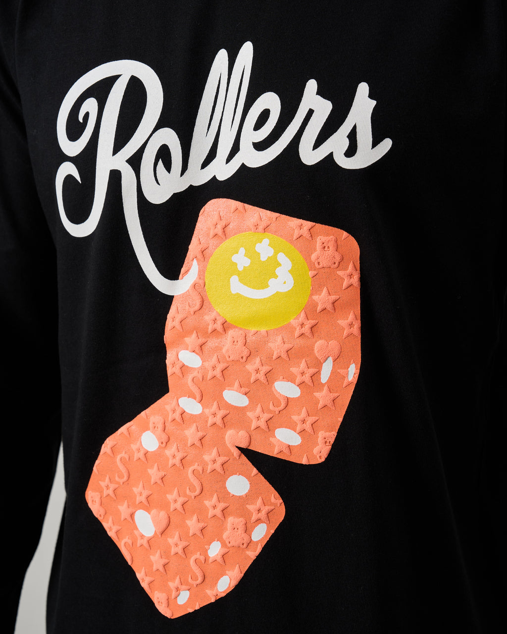 5.6ozコットン天竺 ROLLERSフォームプリント LS Tシャツ（624-02904）