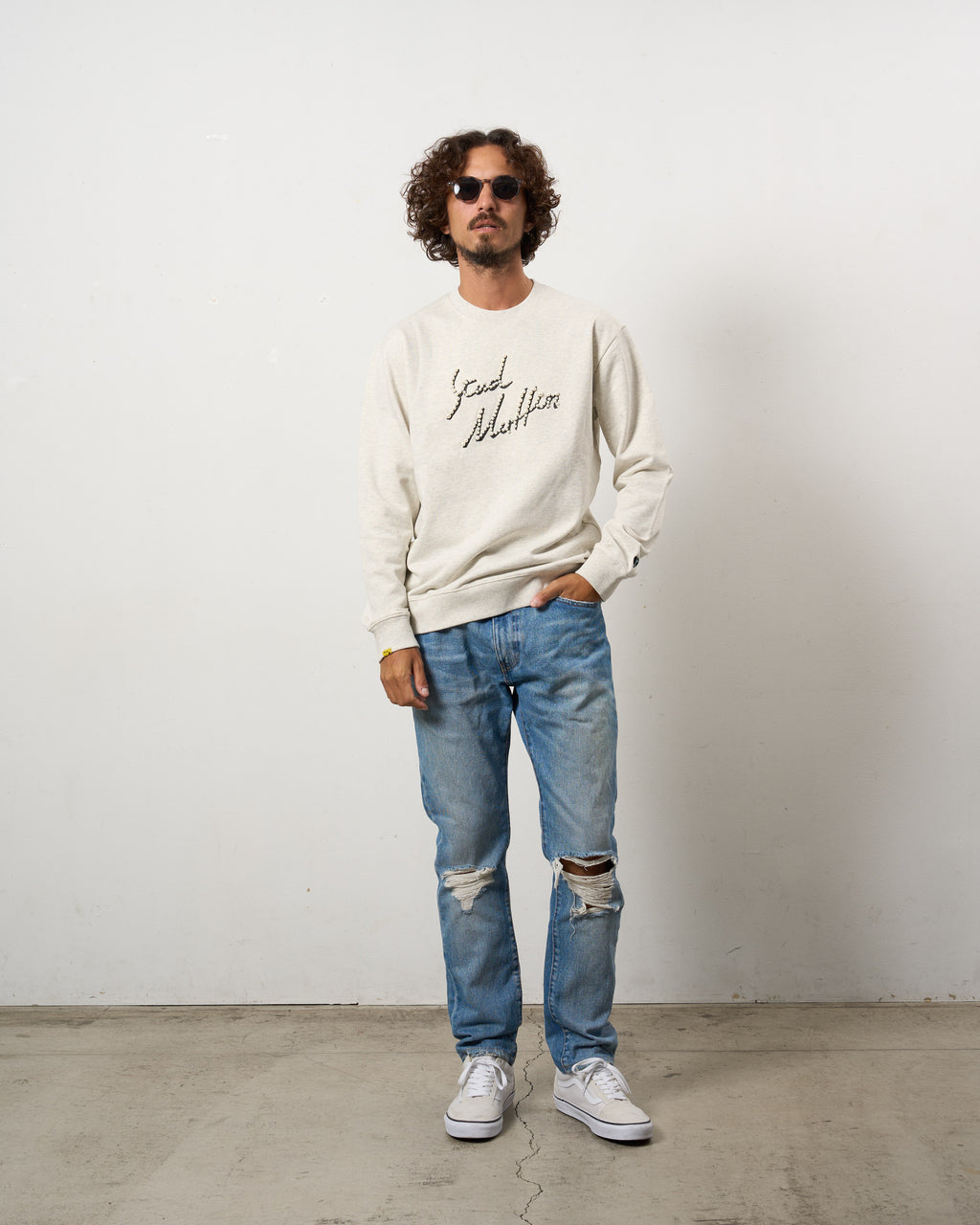 ヘビーウエイト裏毛パイル パールロゴ スエットシャツ