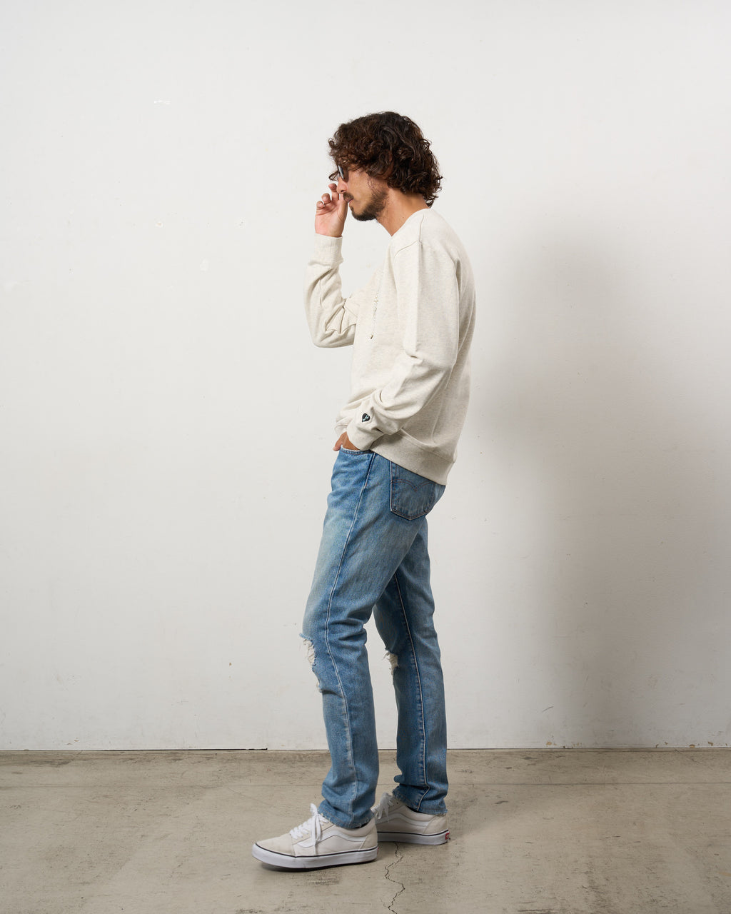 ヘビーウエイト裏毛パイル パールロゴ スエットシャツ