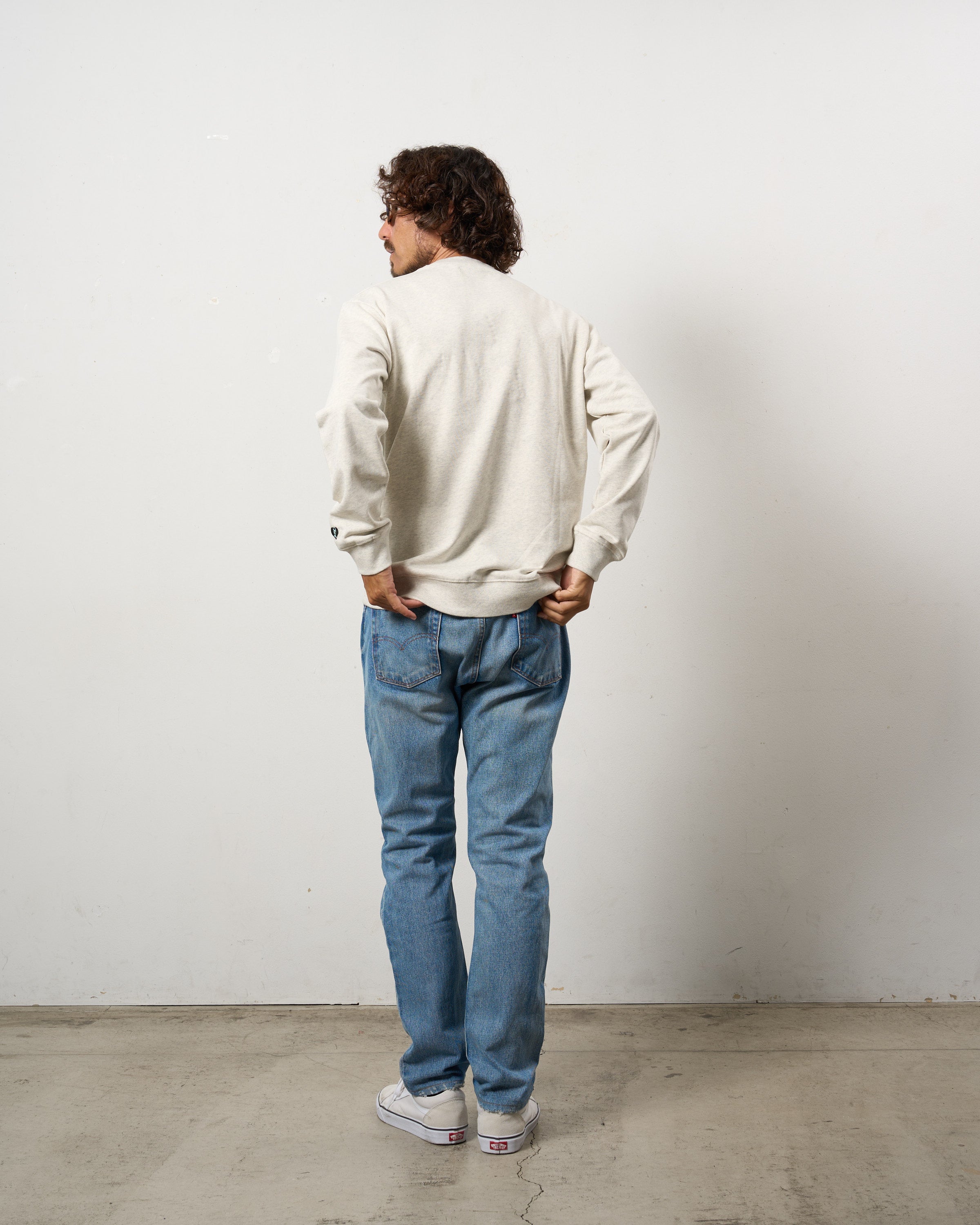 ヘビーウエイト裏毛パイル パールロゴ スエットシャツ