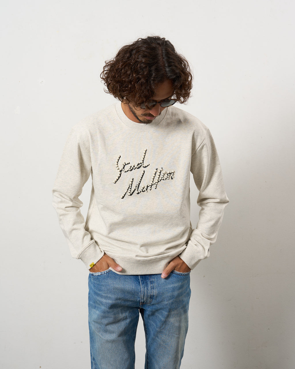 ヘビーウエイト裏毛パイル パールロゴ スエットシャツ