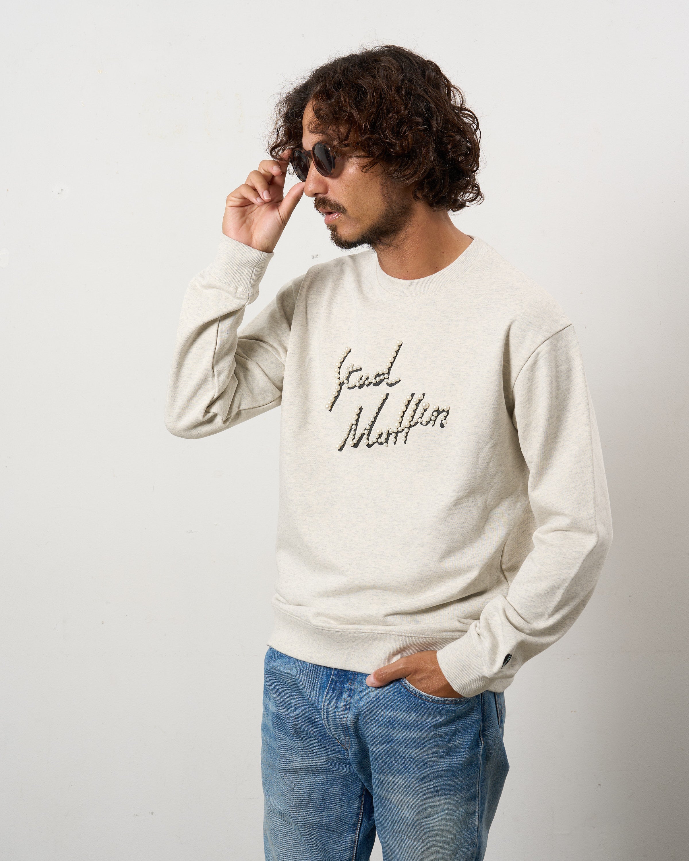 ヘビーウエイト裏毛パイル パールロゴ スエットシャツ