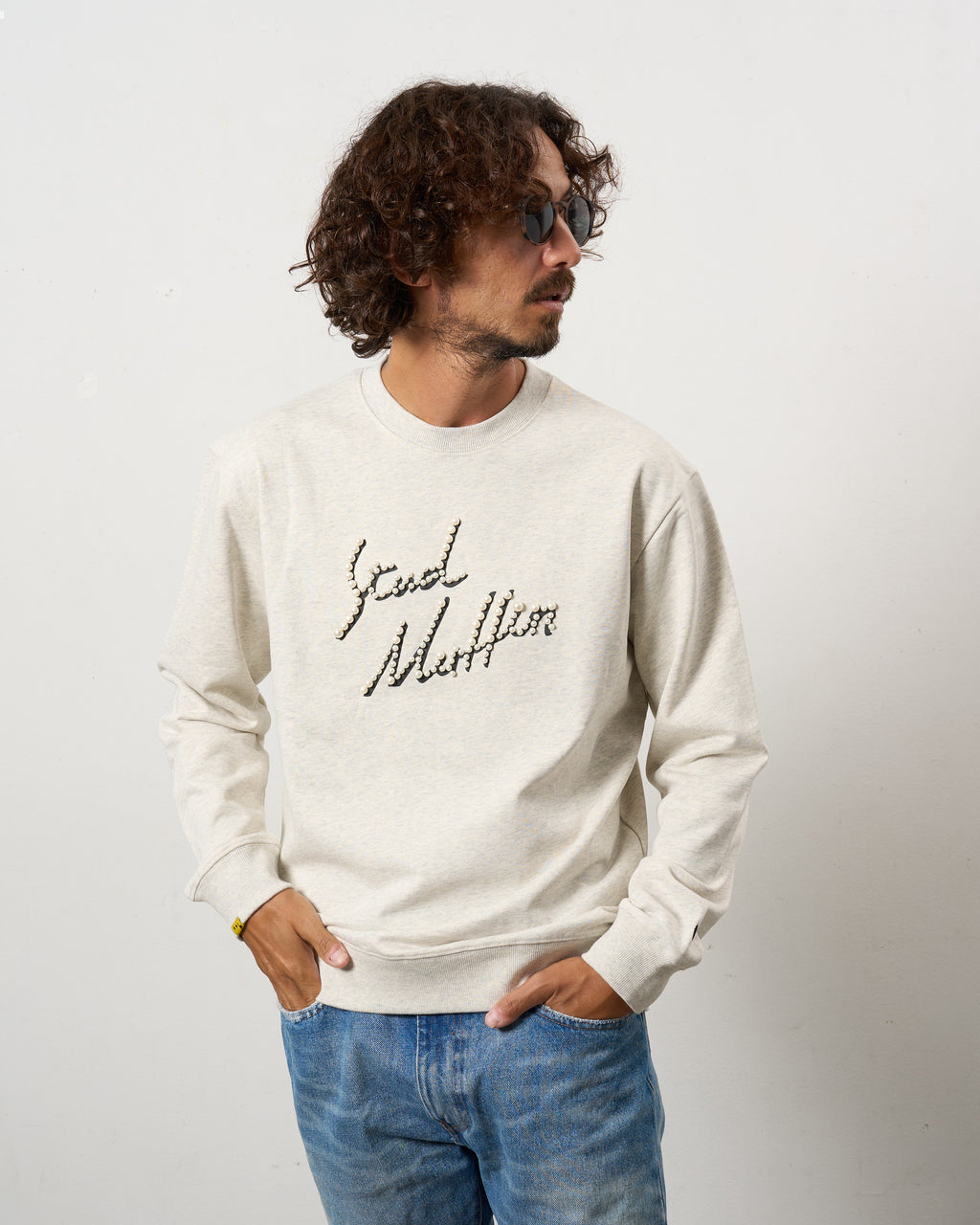 ヘビーウエイト裏毛パイル パールロゴ スエットシャツ