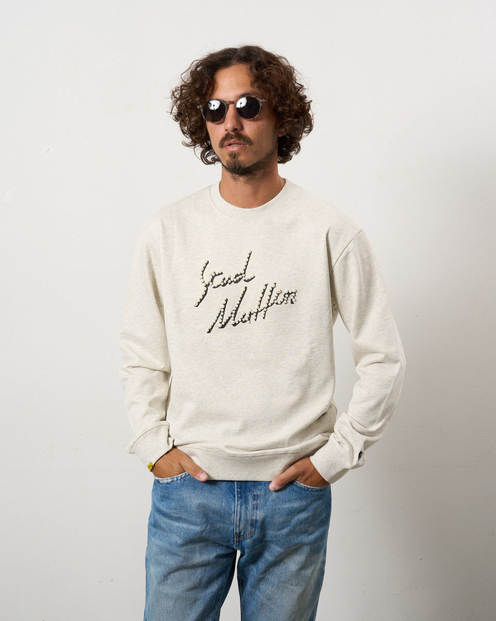 ヘビーウエイト裏毛パイル パールロゴ スエットシャツ