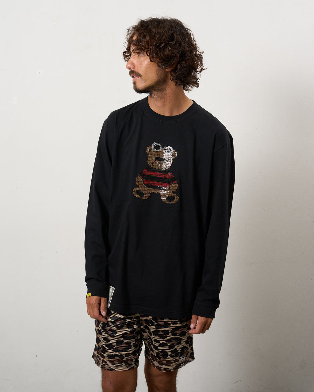 5.6ozコットン天竺 カートベアシークイン LSシャツ