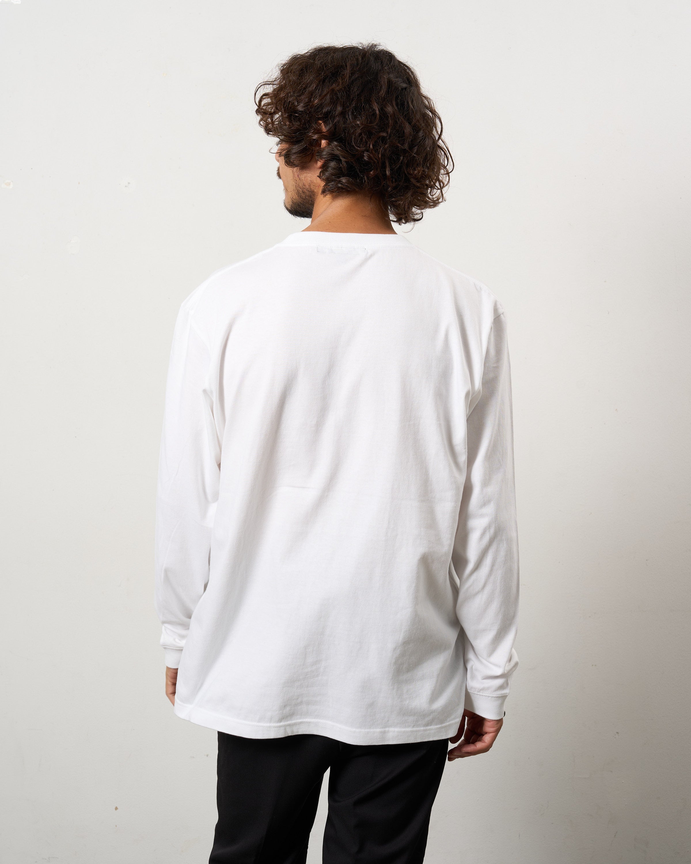 5.6ozコットン天竺 タイトルボックスシークインLSシャツ