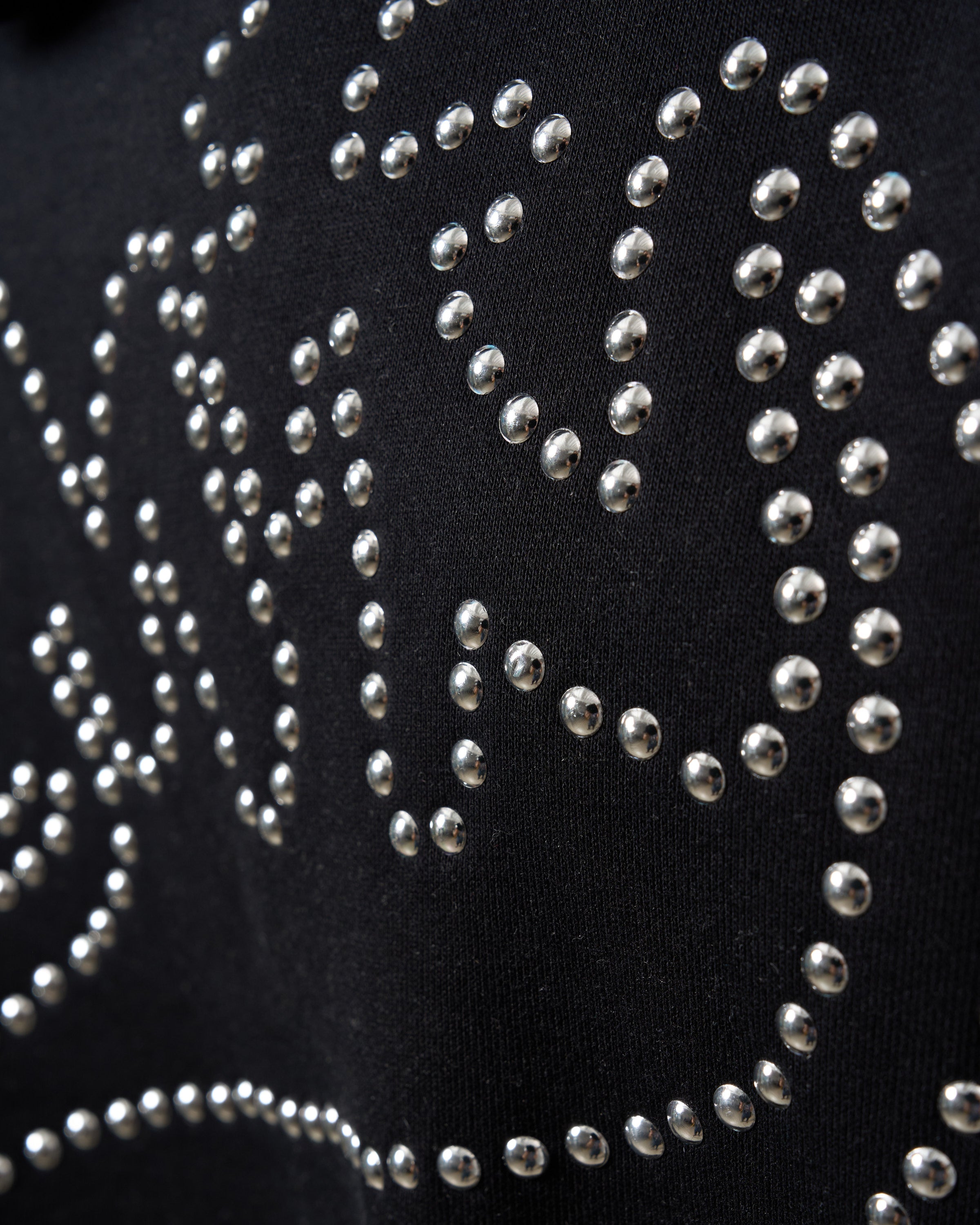 ヘビーウエイト裏毛パイル メタルスタッズウェービーロゴ プルパーカー