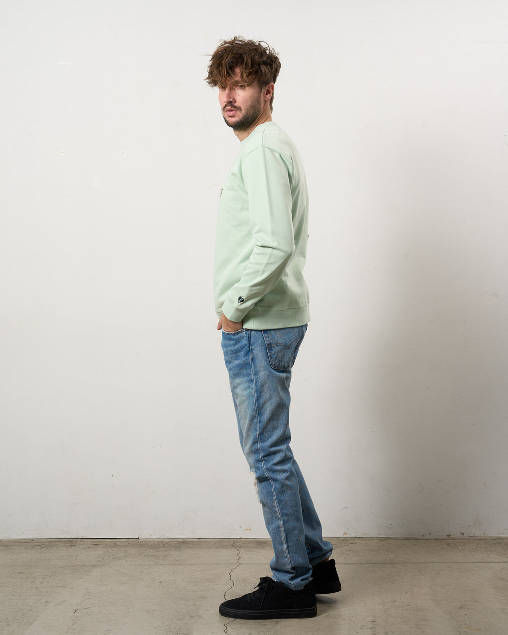 ヘビーウエイト裏毛パイル パールロゴ スエットシャツ