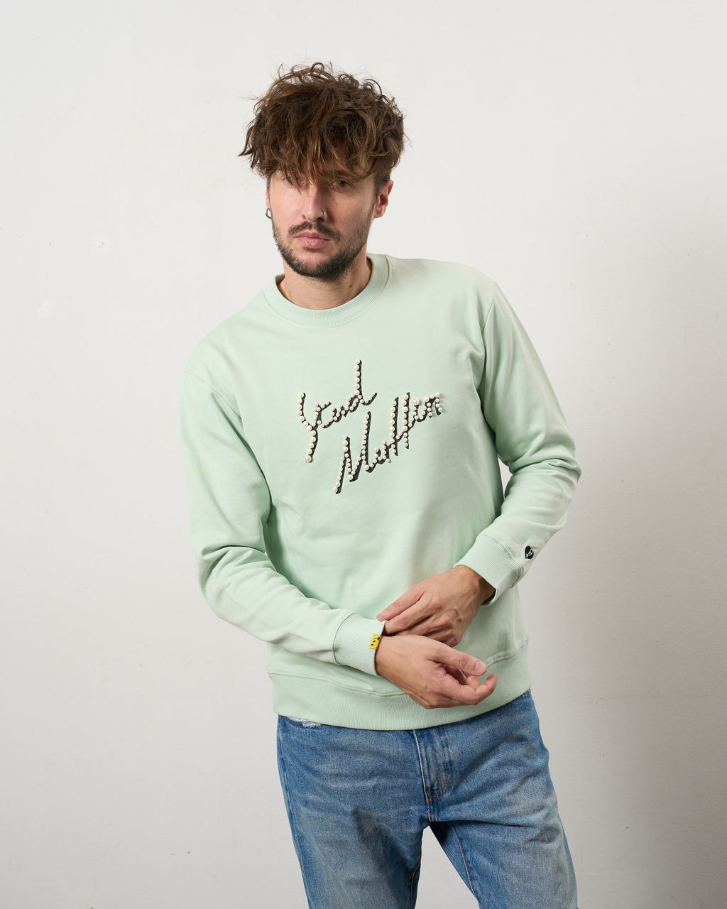 ヘビーウエイト裏毛パイル パールロゴ スエットシャツ