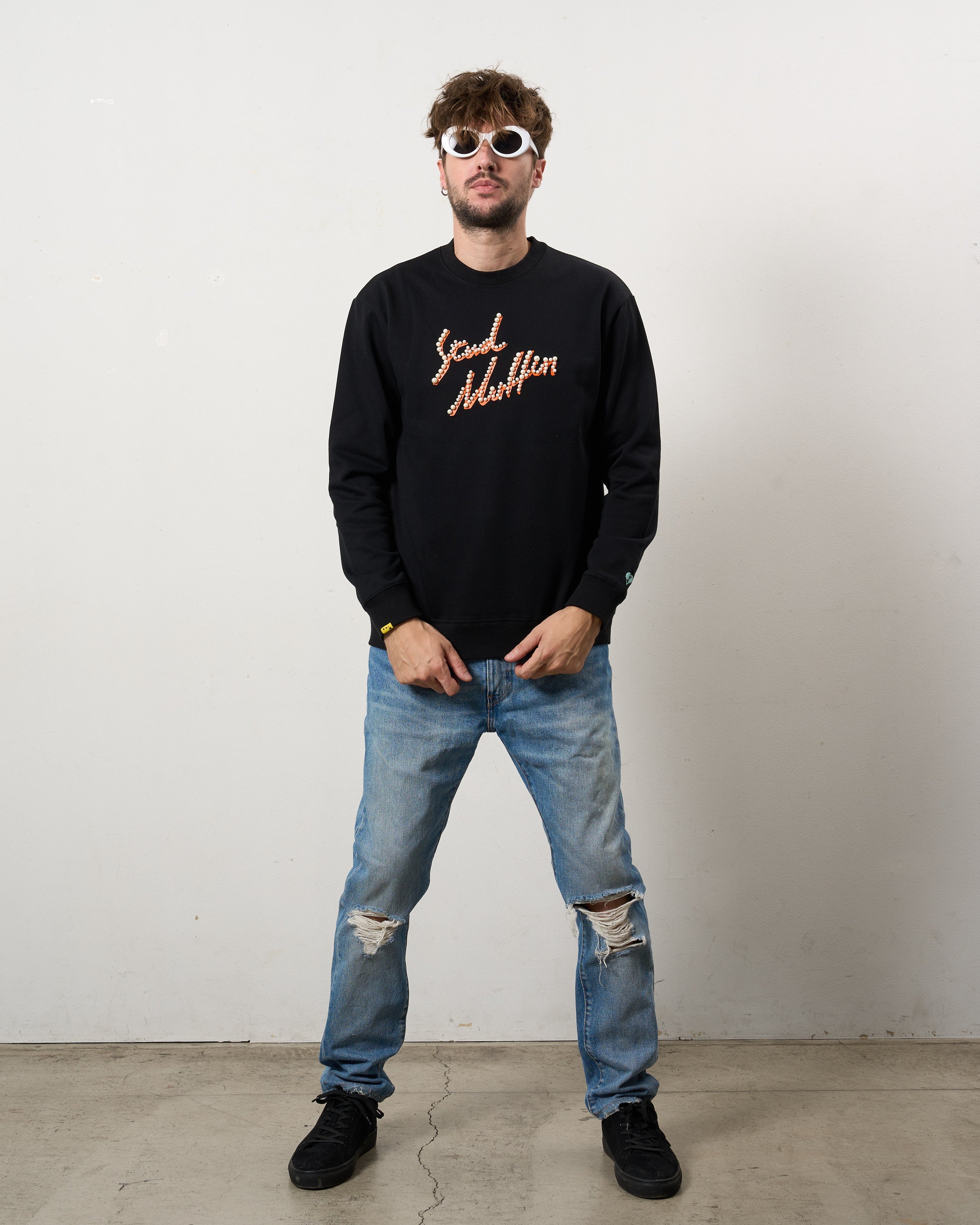 ヘビーウエイト裏毛パイル パールロゴ スエットシャツ