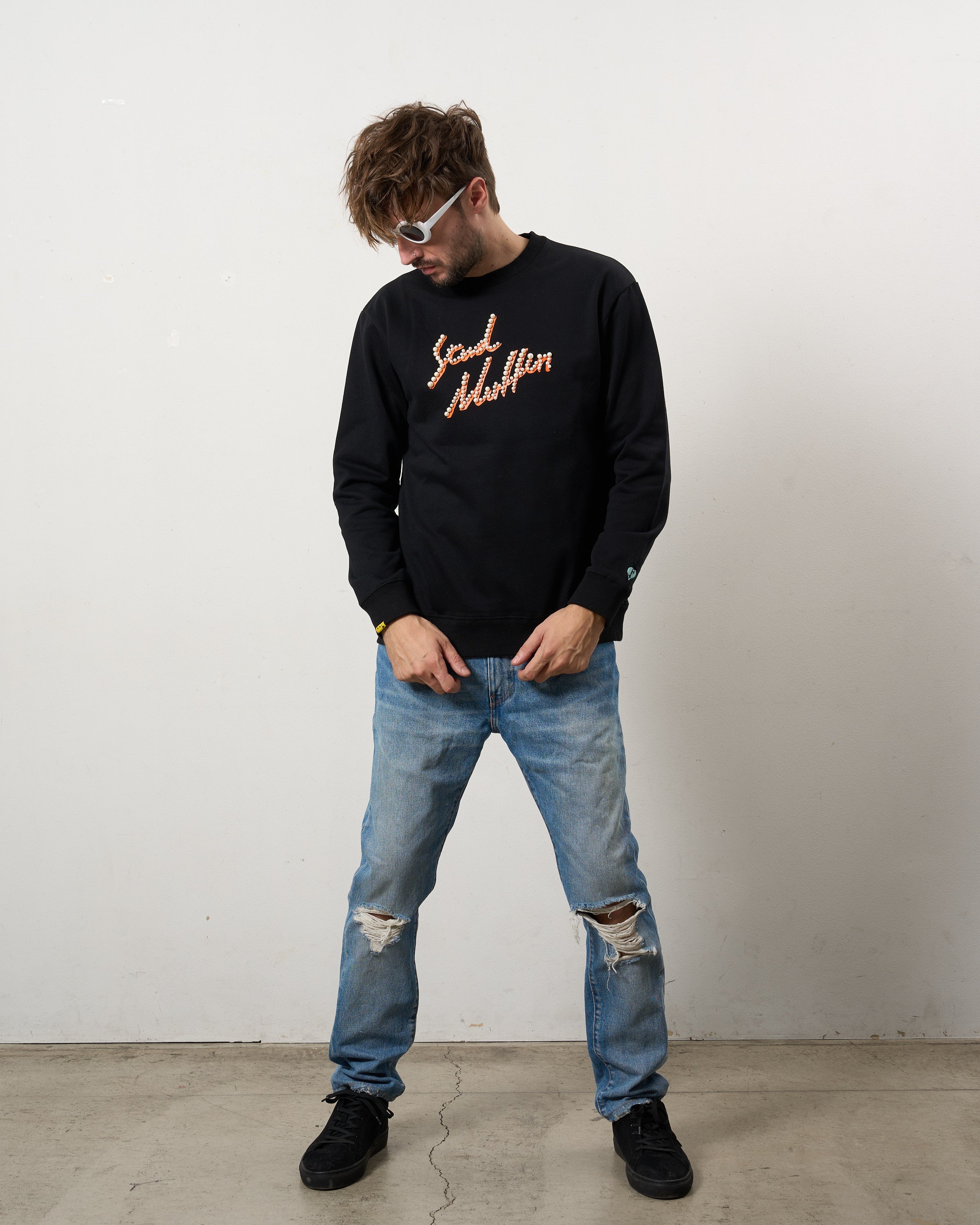 ヘビーウエイト裏毛パイル パールロゴ スエットシャツ