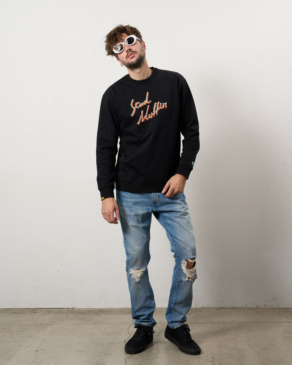 ヘビーウエイト裏毛パイル パールロゴ スエットシャツ