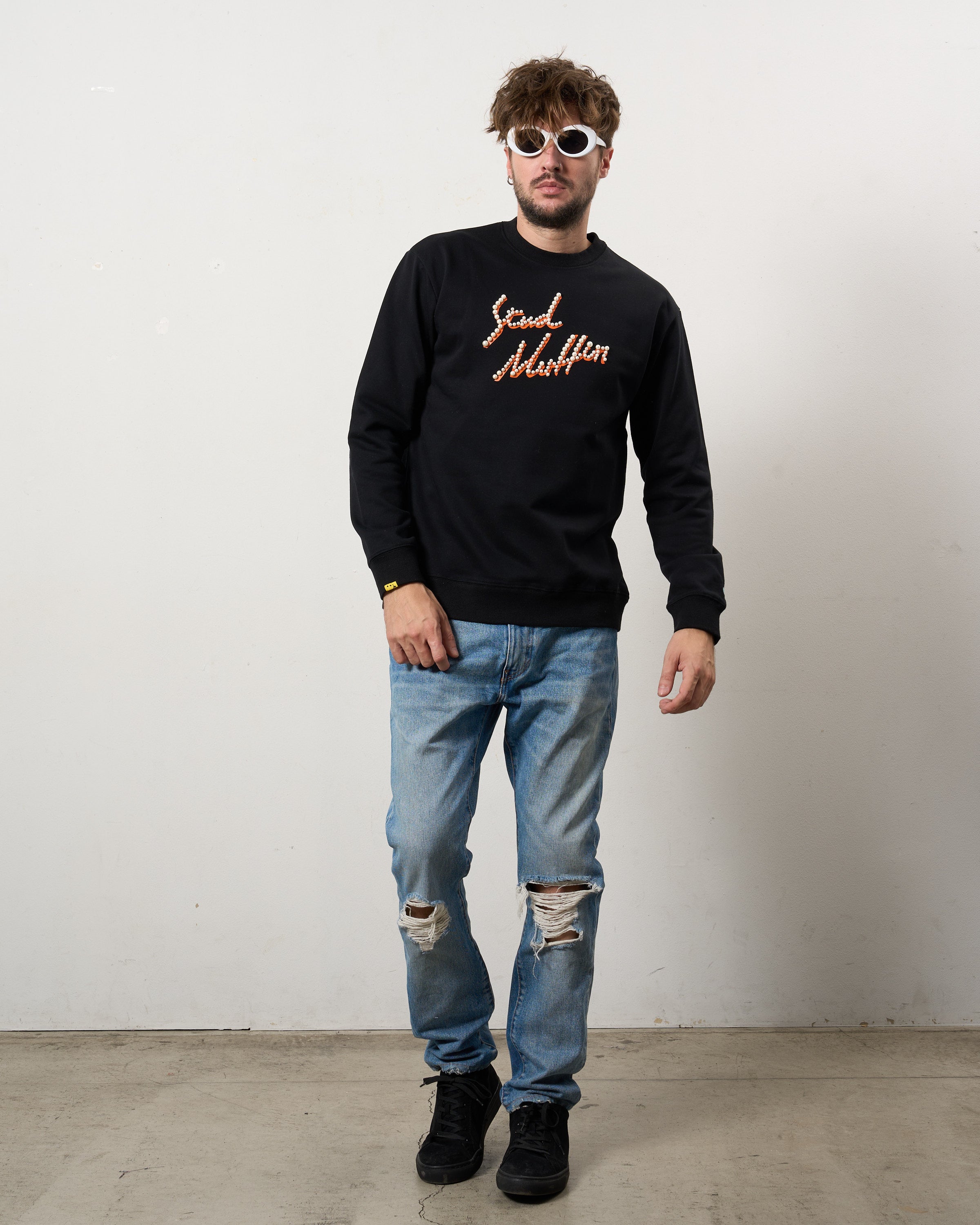 ヘビーウエイト裏毛パイル パールロゴ スエットシャツ