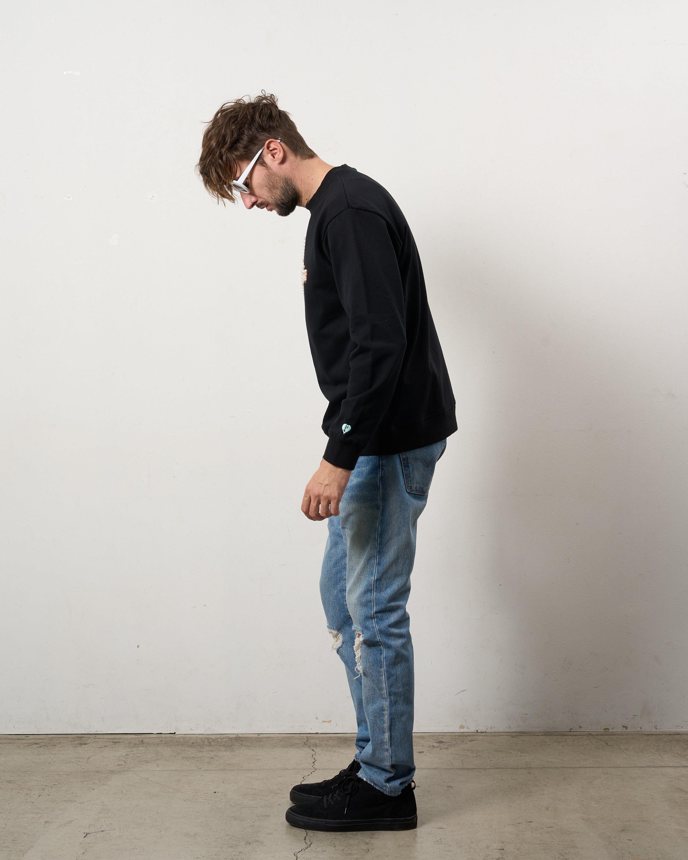 ヘビーウエイト裏毛パイル パールロゴ スエットシャツ