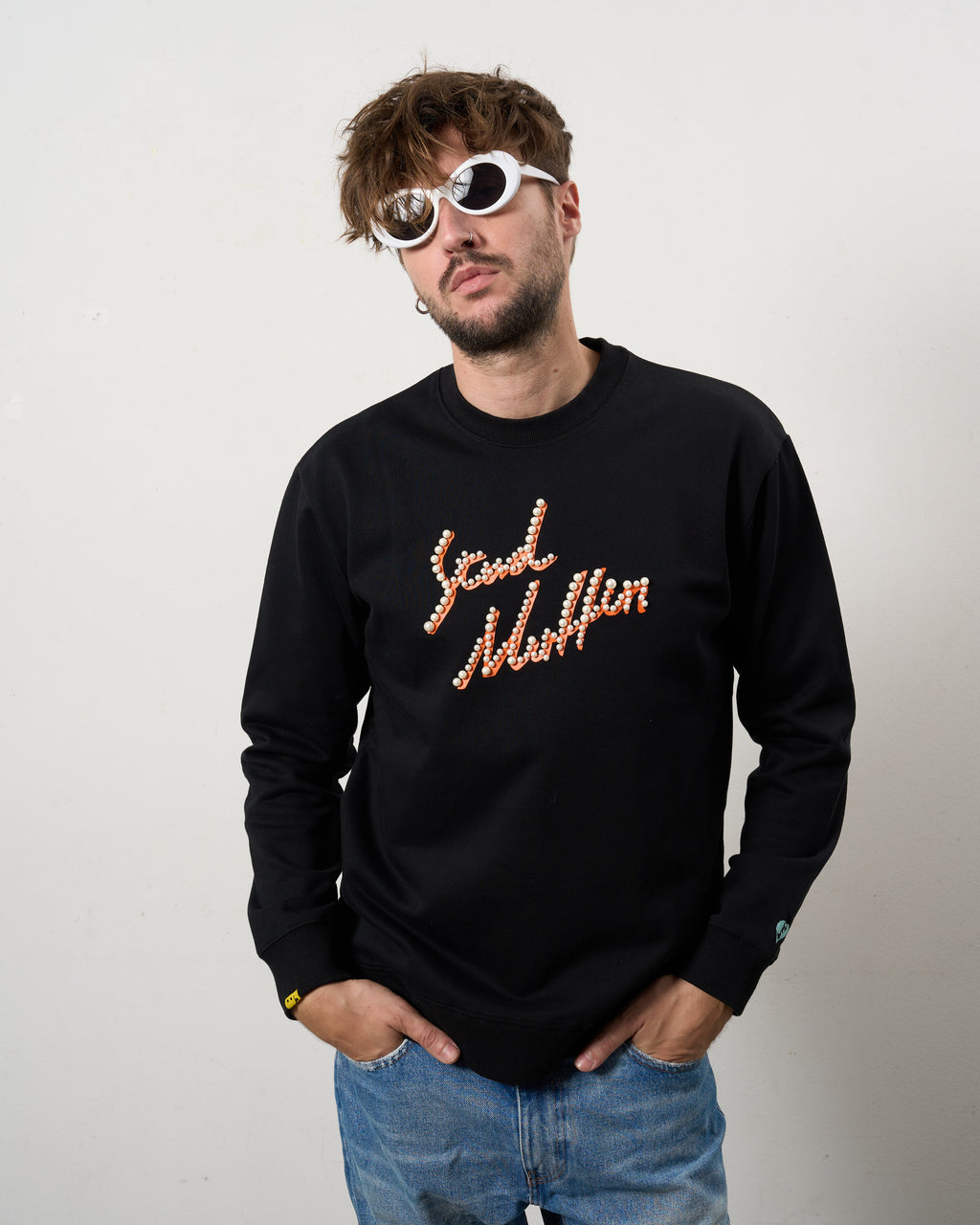 ヘビーウエイト裏毛パイル パールロゴ スエットシャツ