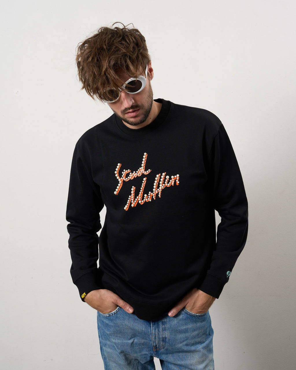 ヘビーウエイト裏毛パイル パールロゴ スエットシャツ