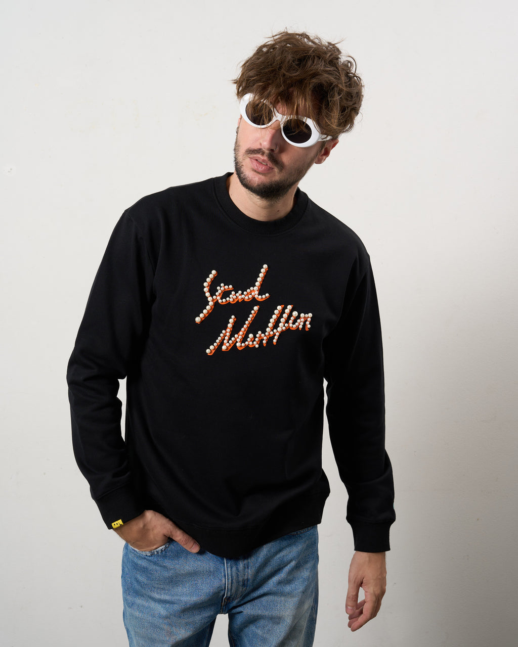 ヘビーウエイト裏毛パイル パールロゴ スエットシャツ