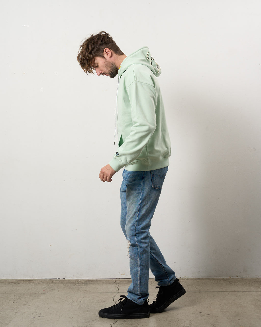 ヘビーウエイト裏毛 パールロゴ プルパーカー