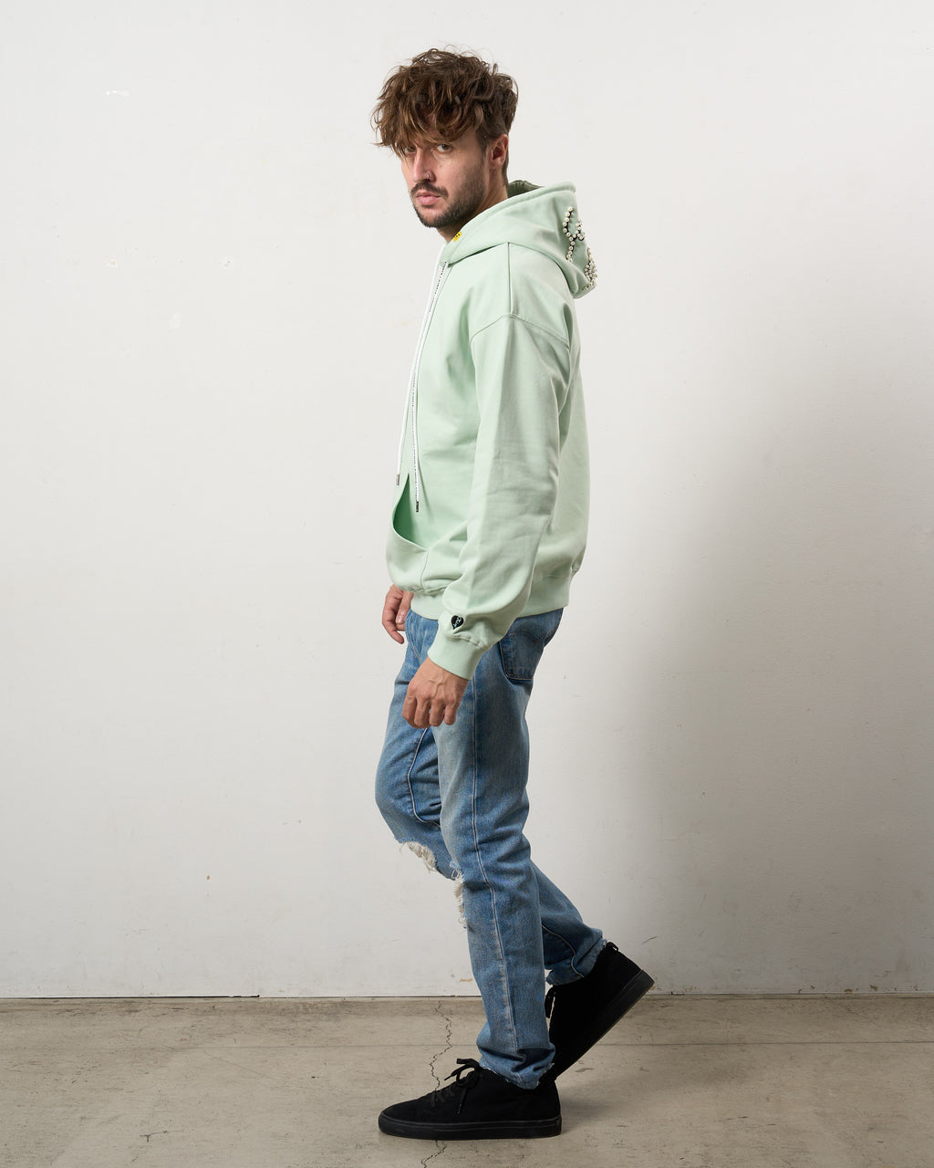 ヘビーウエイト裏毛 パールロゴ プルパーカー