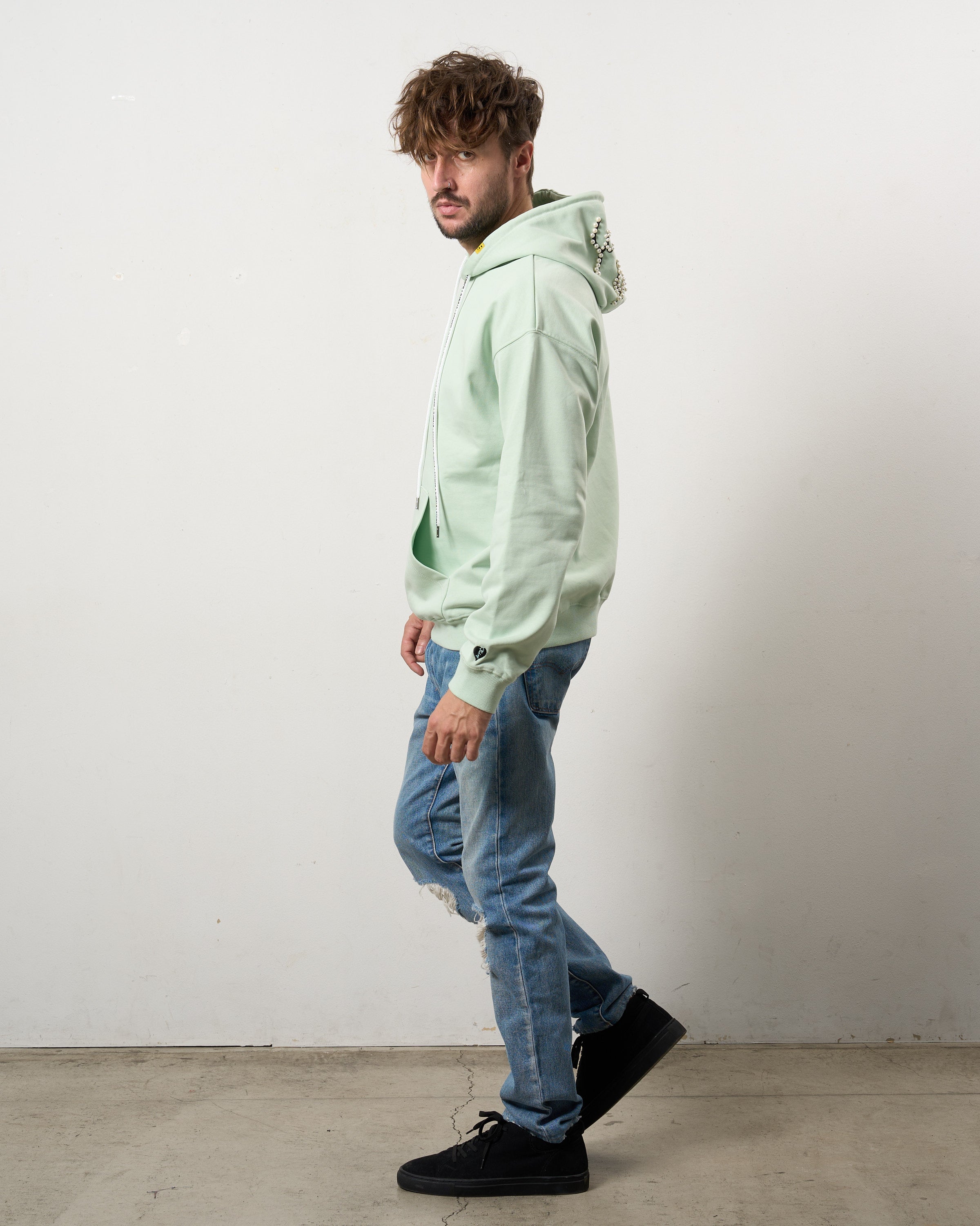 ヘビーウエイト裏毛 パールロゴ プルパーカー