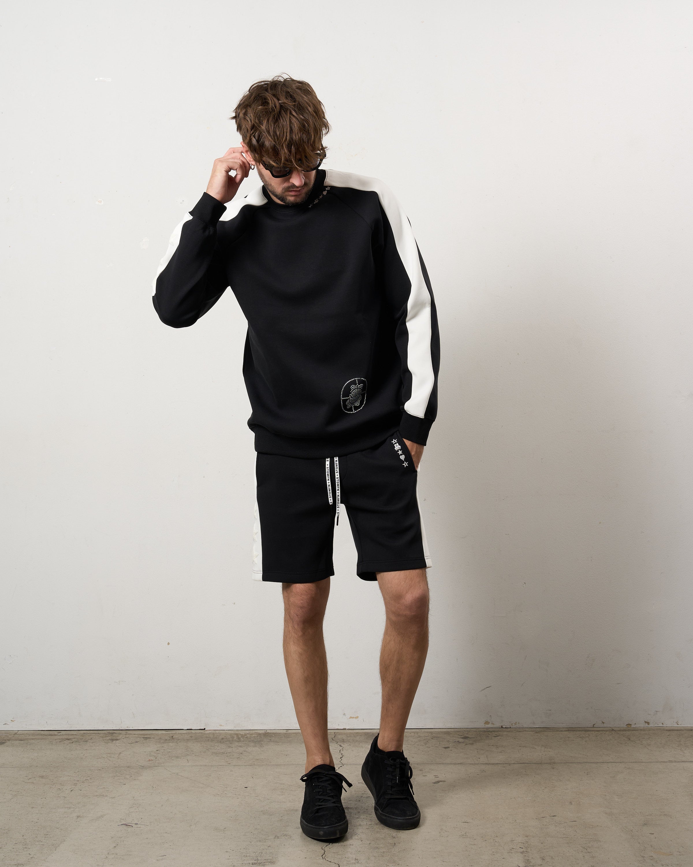 TRストレッチポンチ ラインストーン ターゲットベア ラインショートパンツ