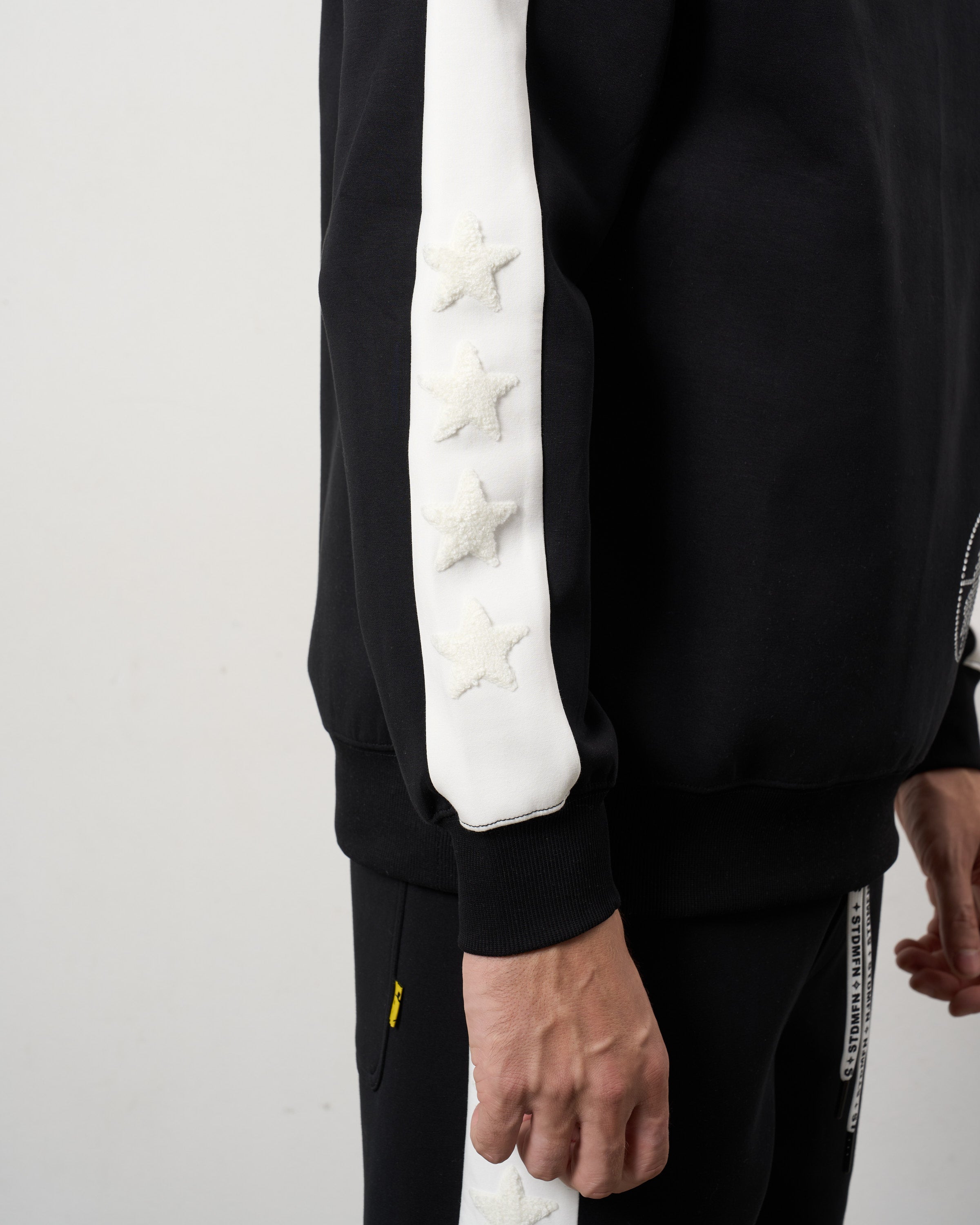 TRストレッチポンチ ラインストーン ターゲットベア ラインスエットシャツ