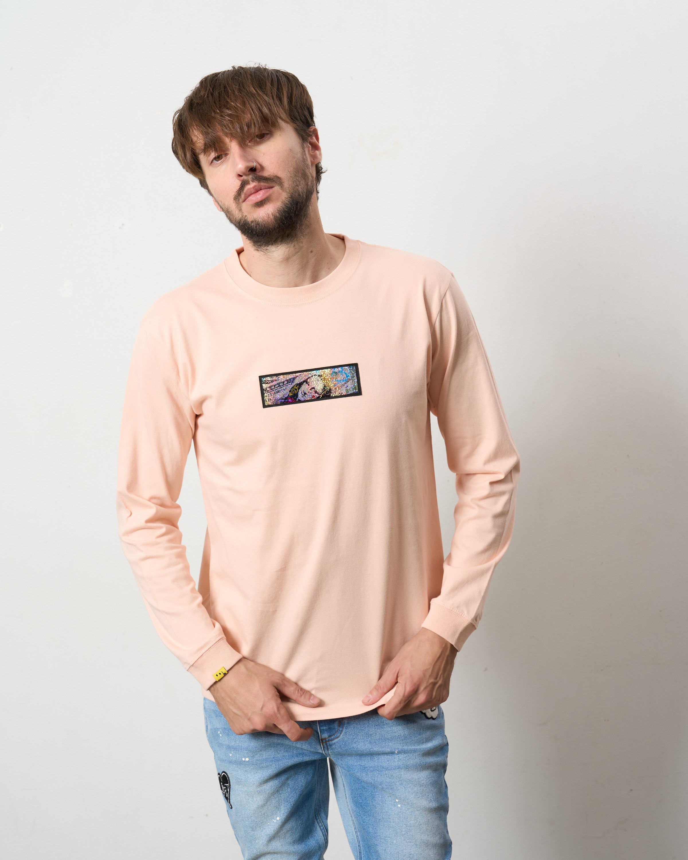 5.6ozコットン天竺 YOU GOT THIS シークイン LS Tシャツ