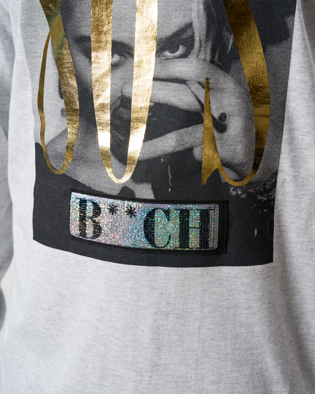 5.6ozコットン天竺 80'S QUEEN シークイン LS Tシャツ