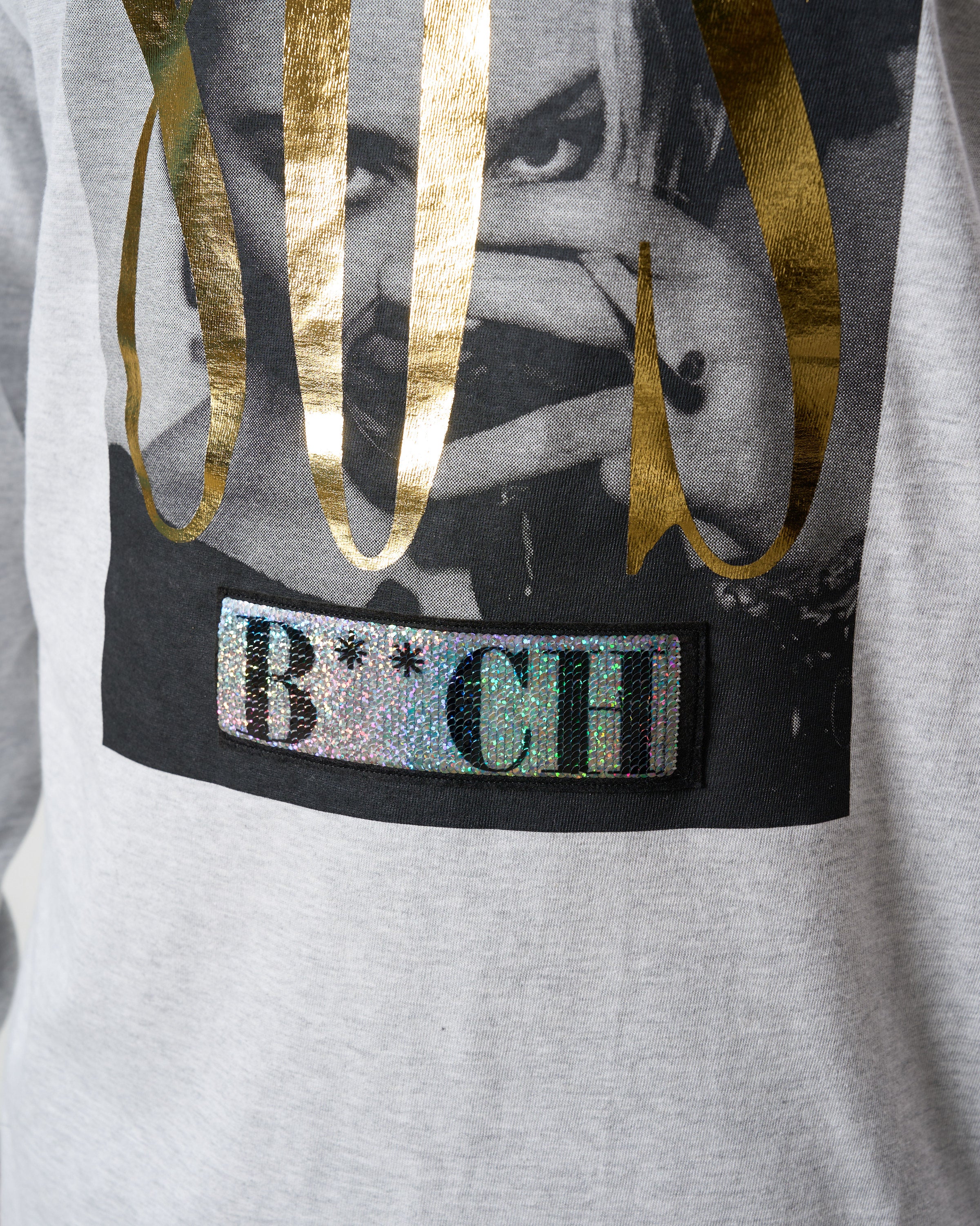 5.6ozコットン天竺 80'S QUEEN シークイン LS Tシャツ