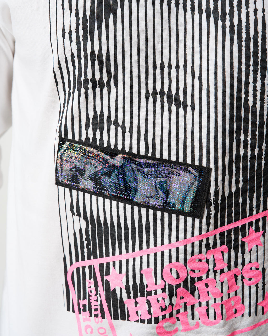 5.6ozコットン天竺 LOST HEARTS シークイン LS Tシャツ