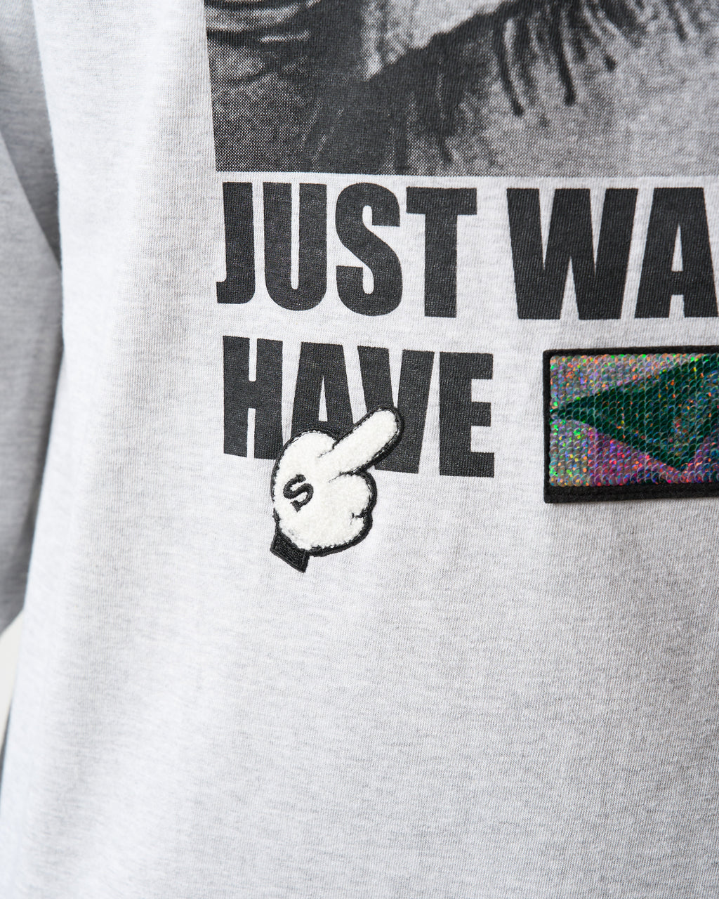 5.6ozコットン天竺JUST WANNA HAVE FUNS シークイン LS Tシャツ