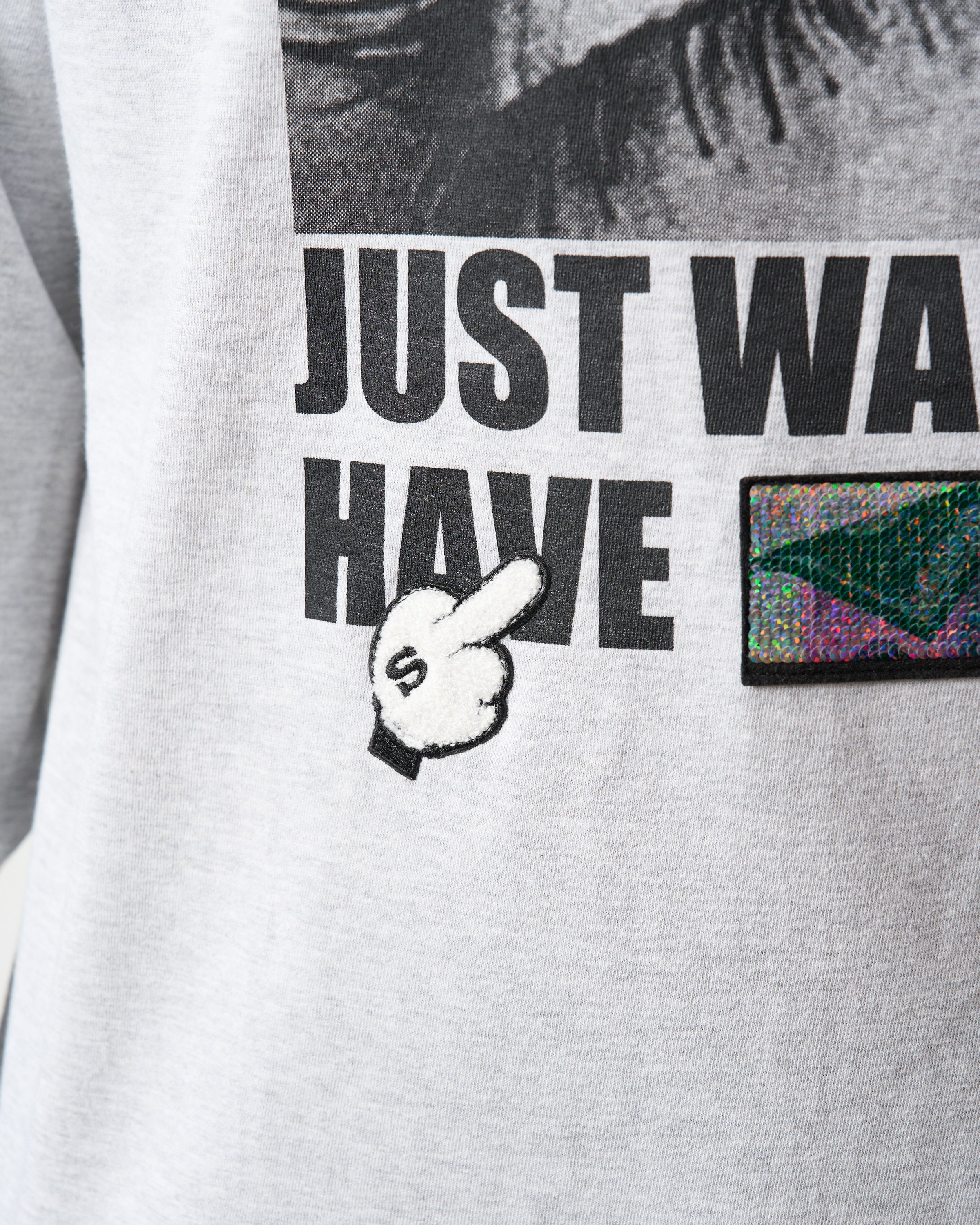 5.6ozコットン天竺JUST WANNA HAVE FUNS シークイン LS Tシャツ