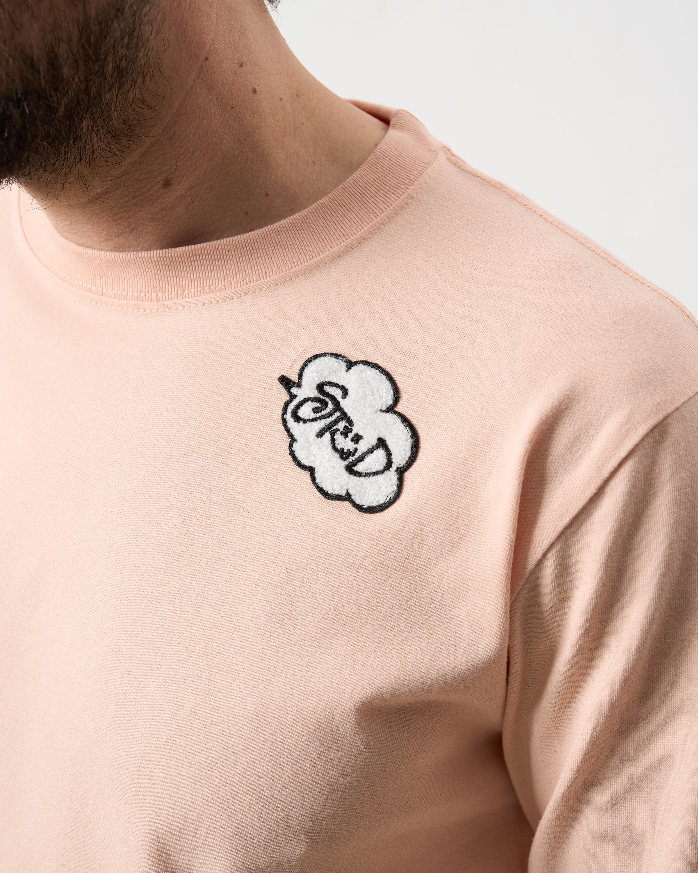 5.6ozコットン天竺 CREATE YOUR OWN LUCK&マルチパッチワーク LS Tシャツ