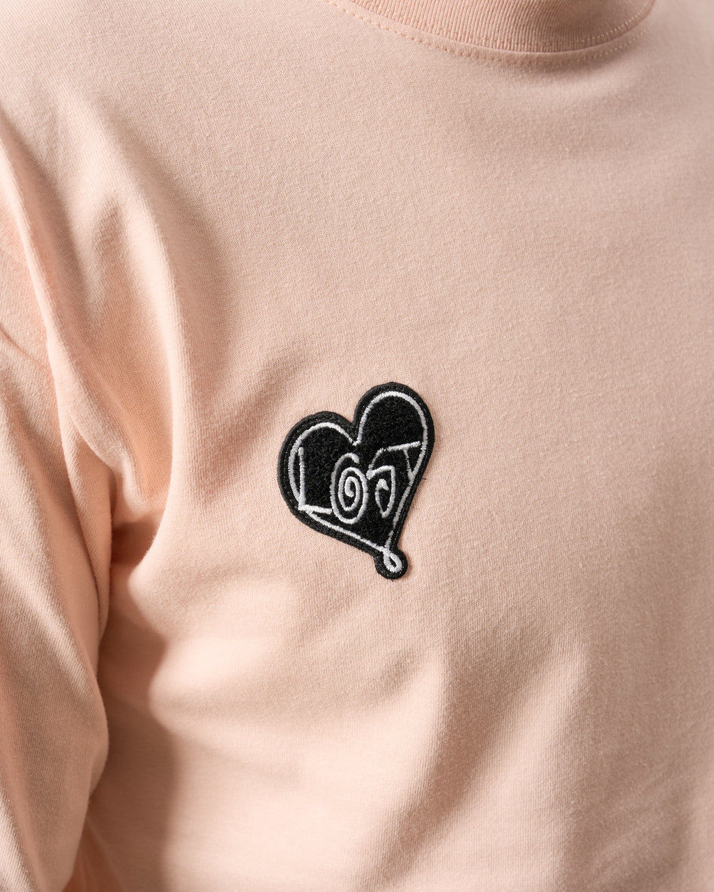 5.6ozコットン天竺 CREATE YOUR OWN LUCK&マルチパッチワーク LS Tシャツ